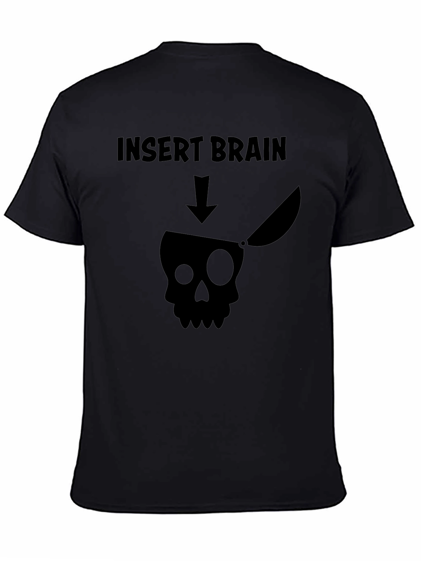 Funny Graphic Tee - Insert Brain Skull T-Shirt