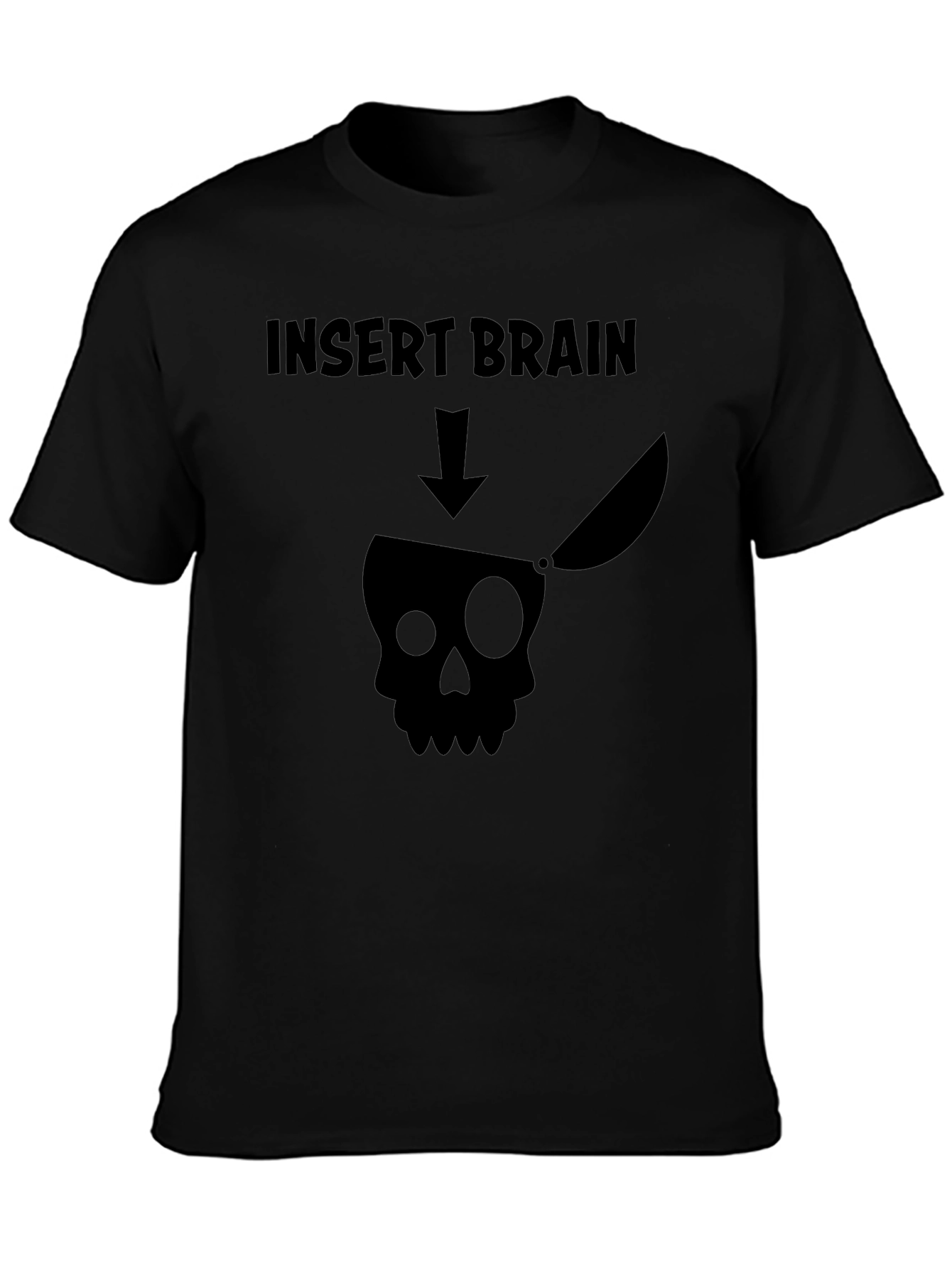 Funny Graphic Tee - Insert Brain Skull T-Shirt