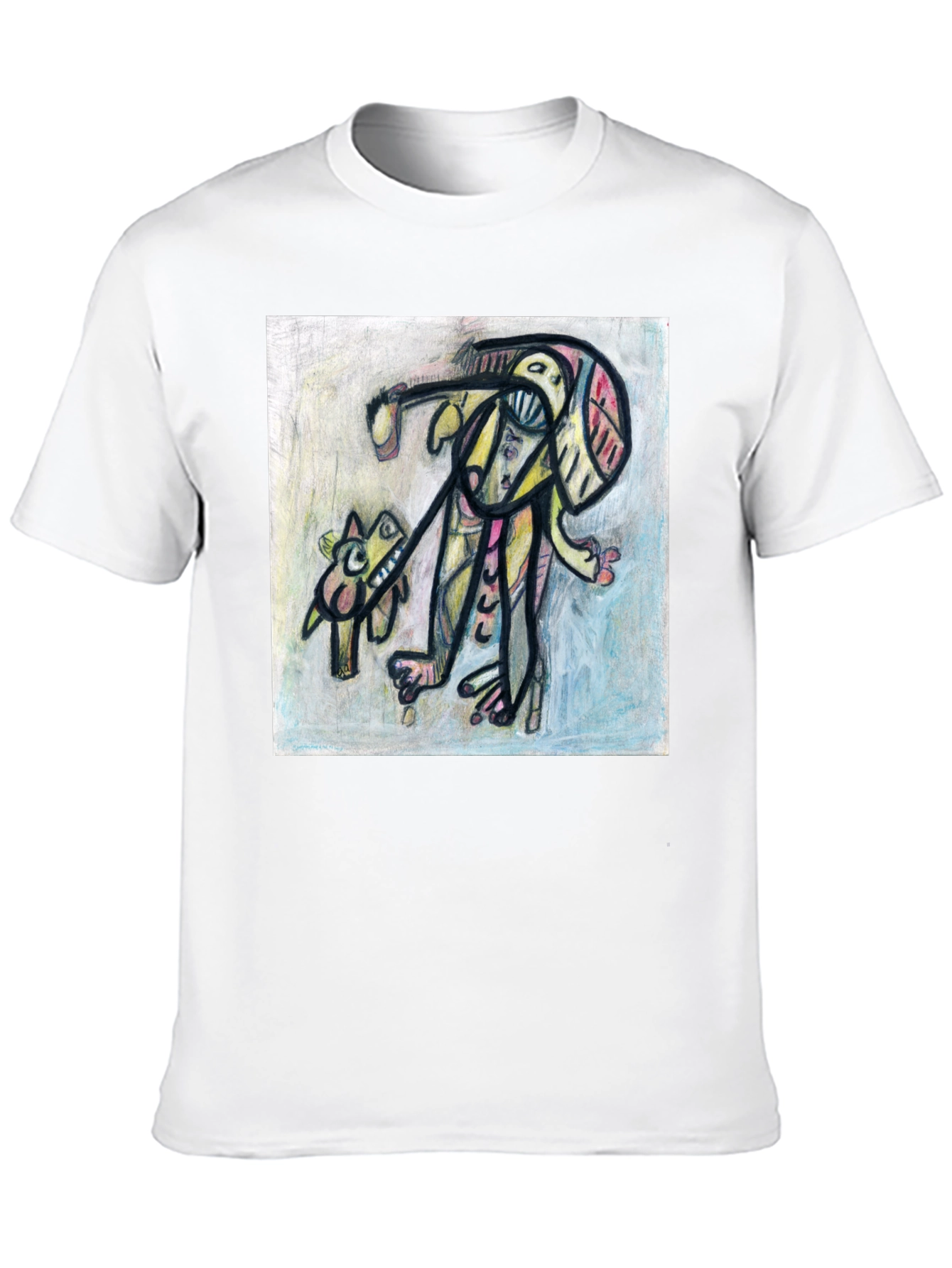 Abstract Art Graphic Tee - Stylish Black T-Shirt