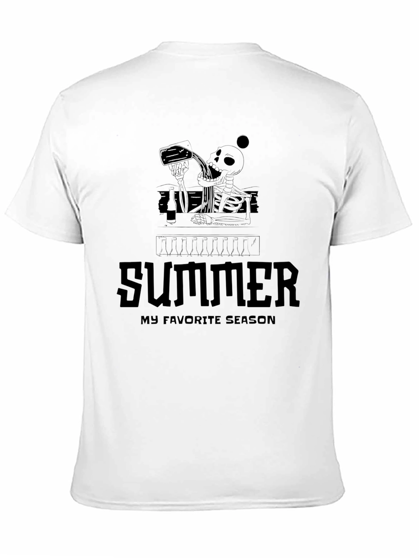 Summer Skeleton Graphic Tee - Mens Black T-Shirt