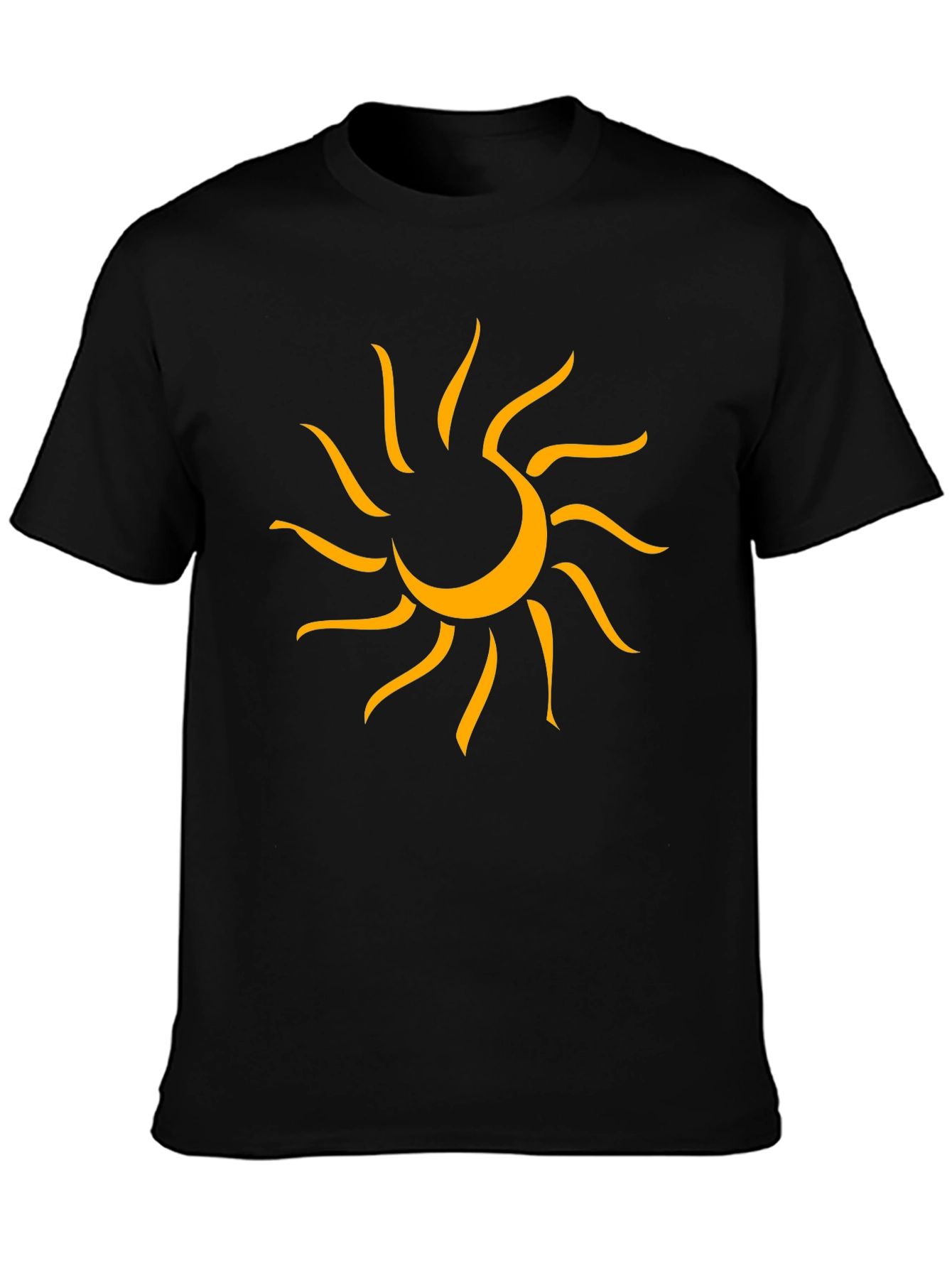 Graphic Sun Tee - Mens Black Cotton T-Shirt