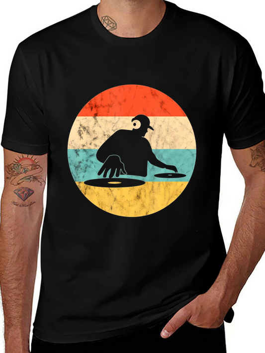 Retro DJ Graphic T-Shirt - Turntable Design