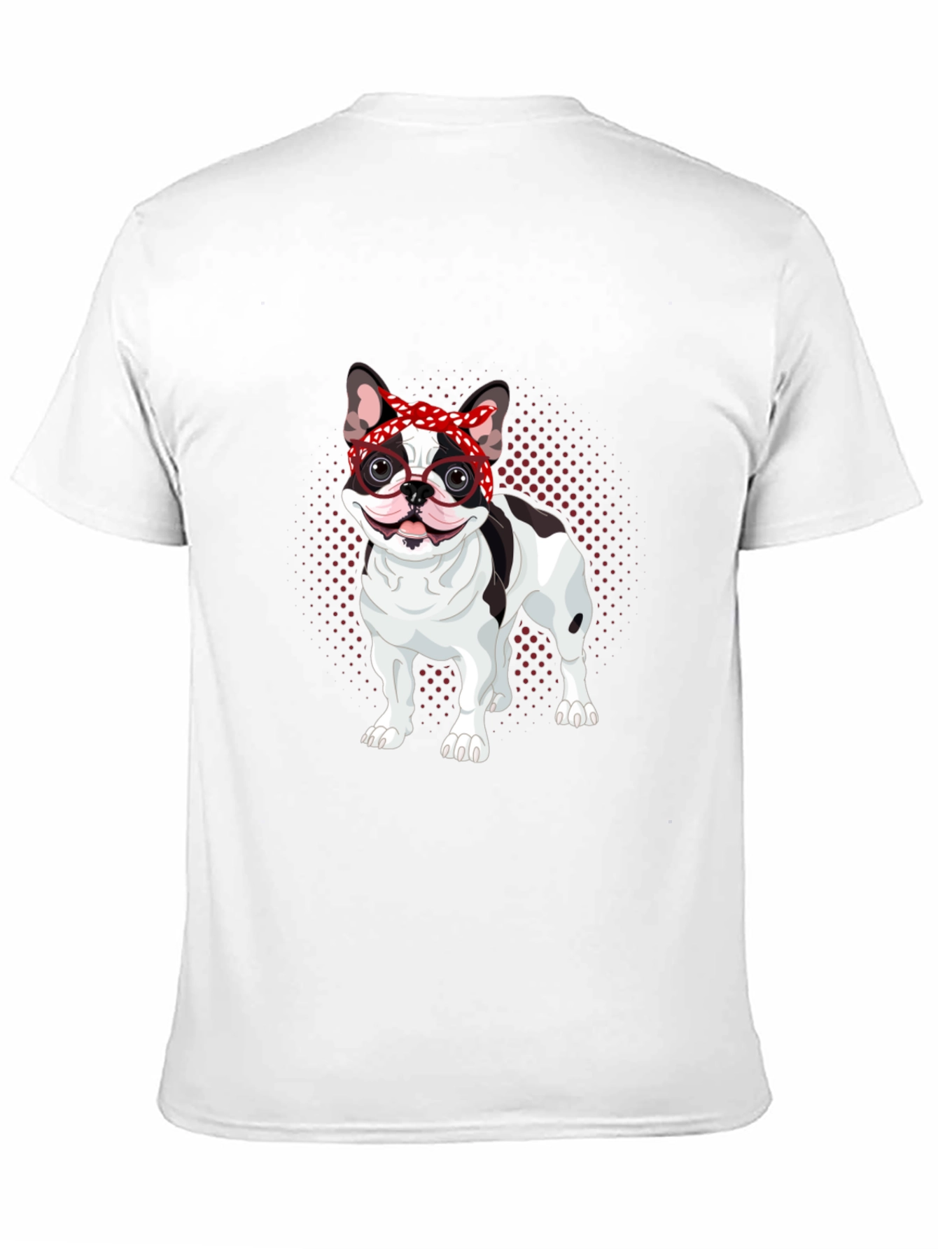 Dog Lover T-Shirt: Bulldog with Bandana