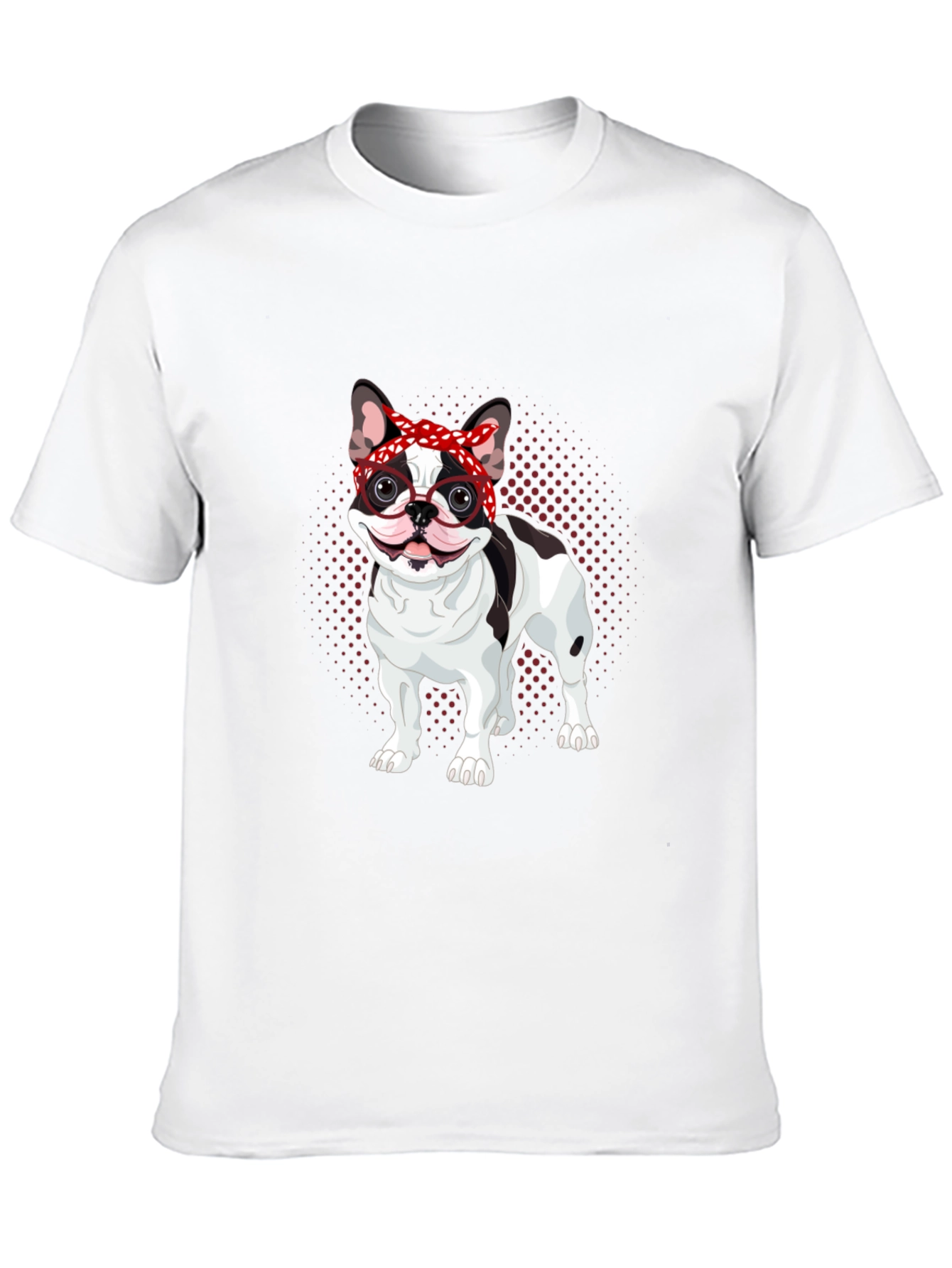 Dog Lover T-Shirt: Bulldog with Bandana