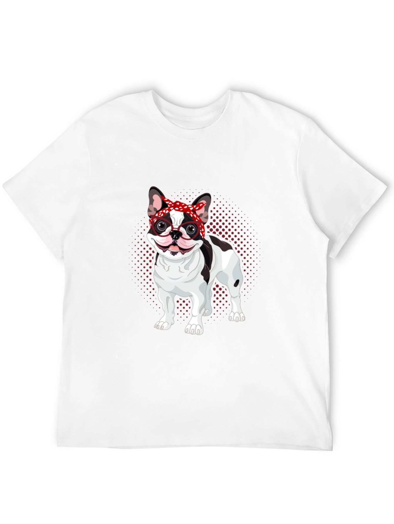 Dog Lover T-Shirt: Bulldog with Bandana