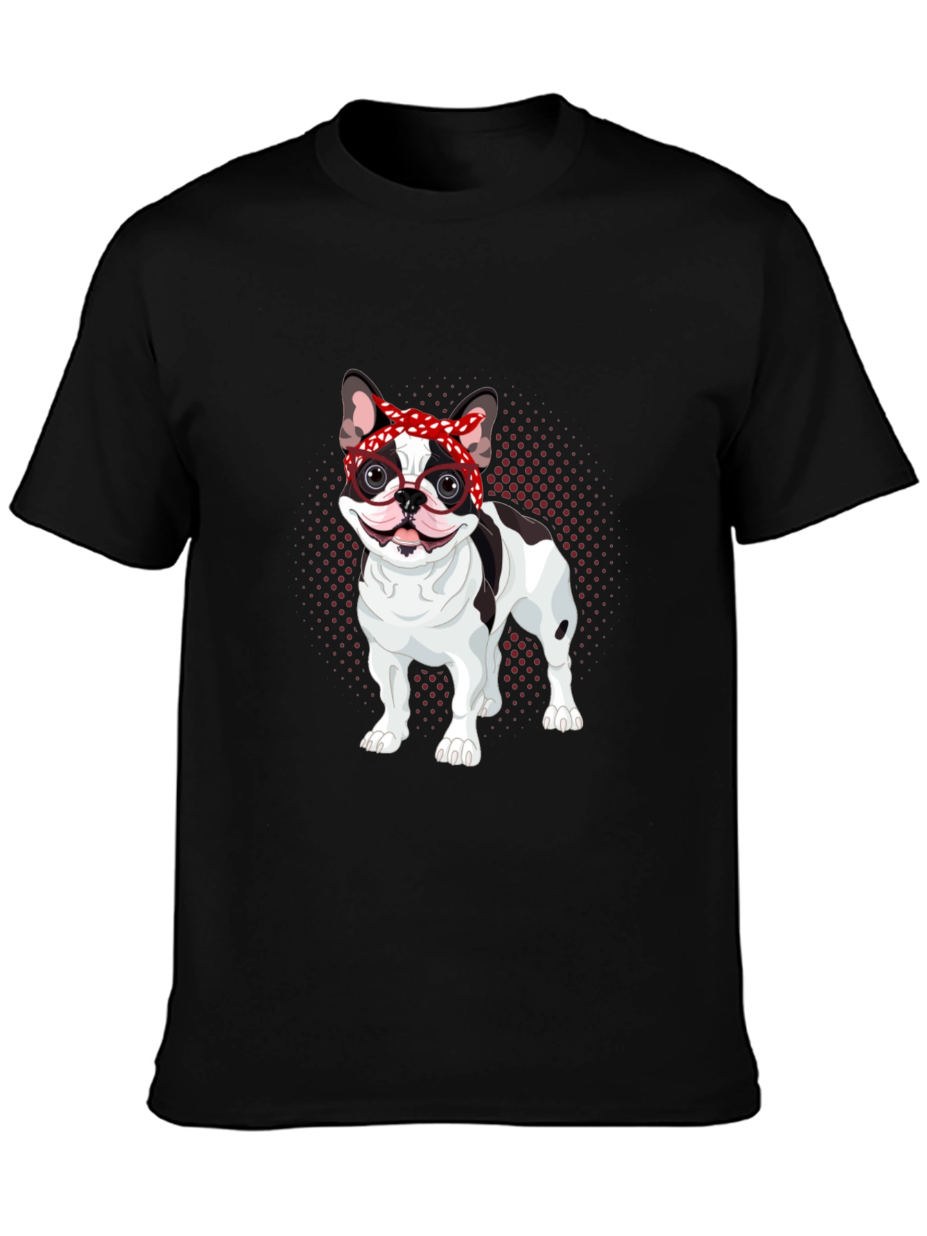 Dog Lover T-Shirt: Bulldog with Bandana