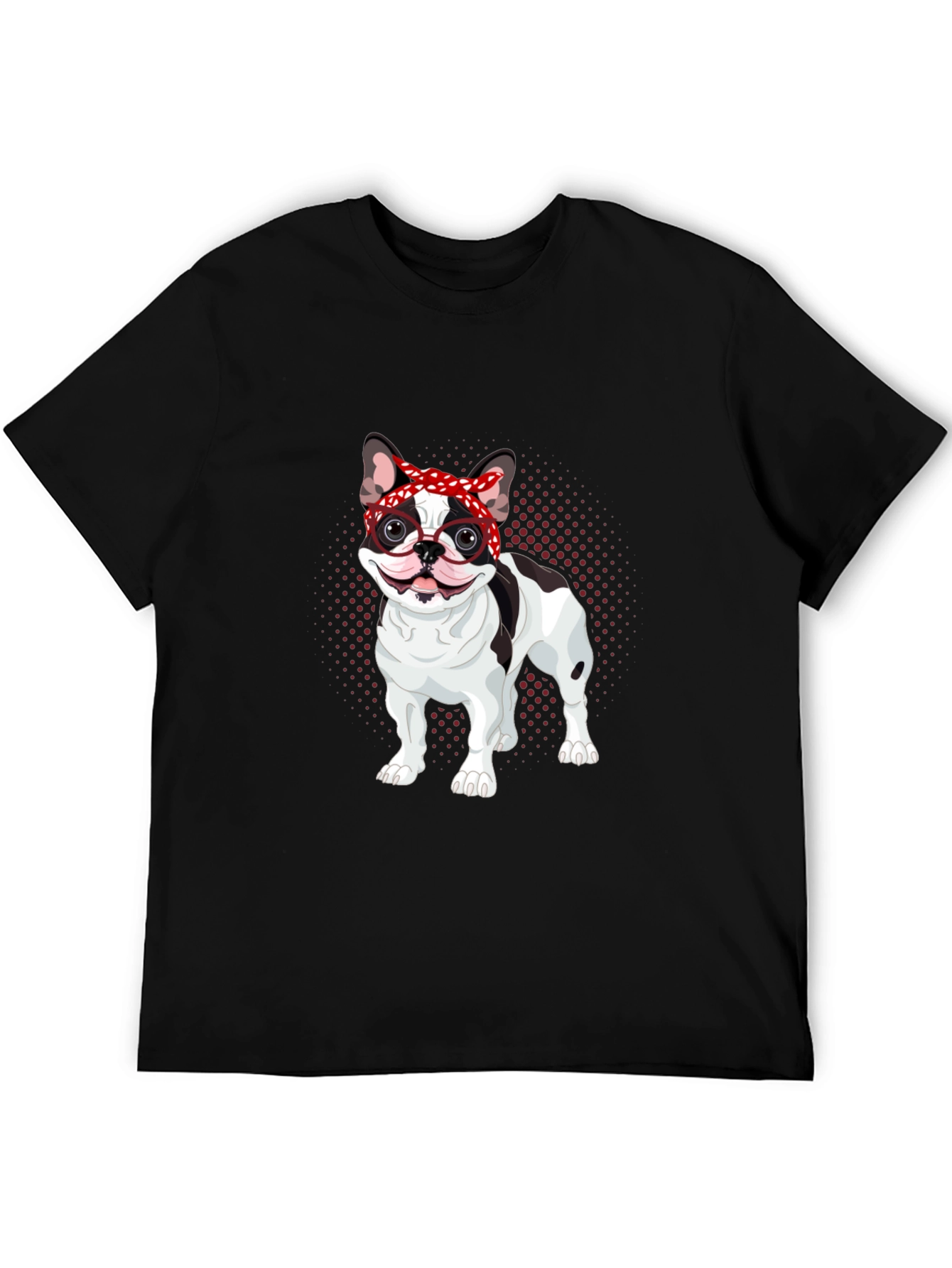 Dog Lover T-Shirt: Bulldog with Bandana