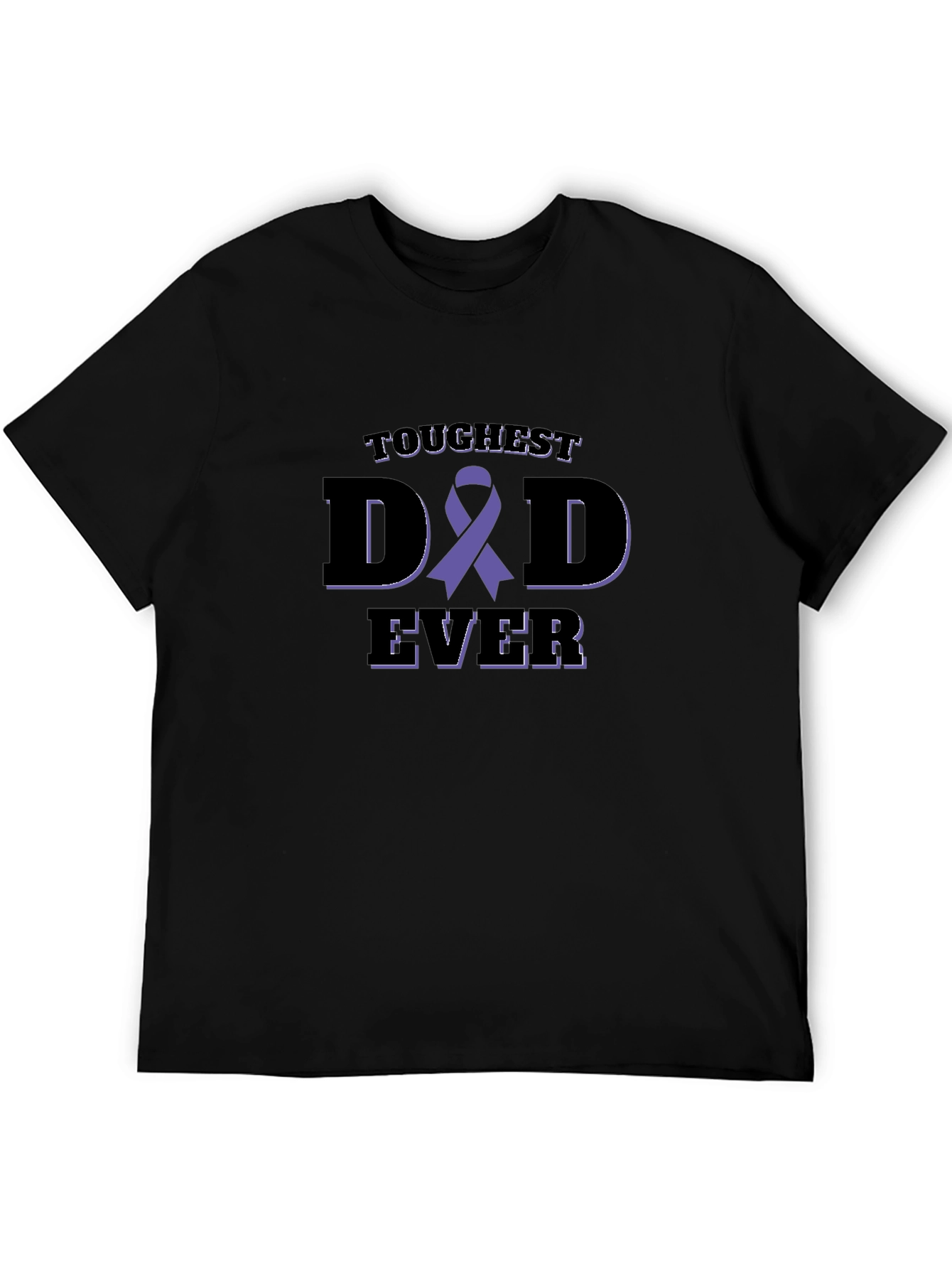 Toughest Dad Ever Awareness Ribbon Black T-Shirt