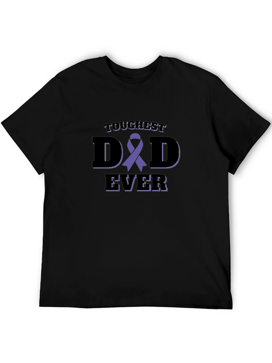 Toughest Dad Ever Awareness Ribbon Black T-Shirt