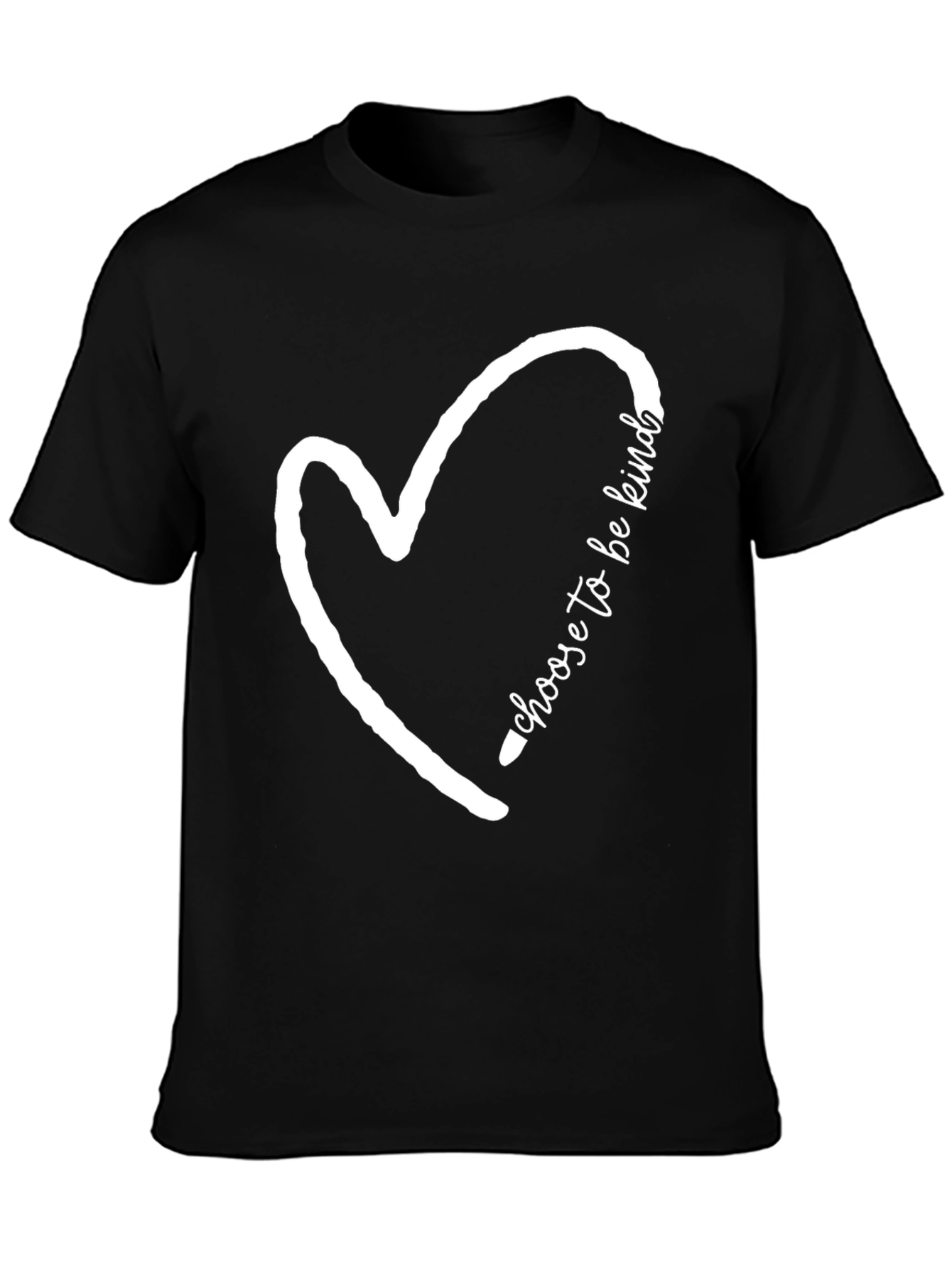 Kindness Heart Graphic Tee - Soft Black Cotton T-Shirt