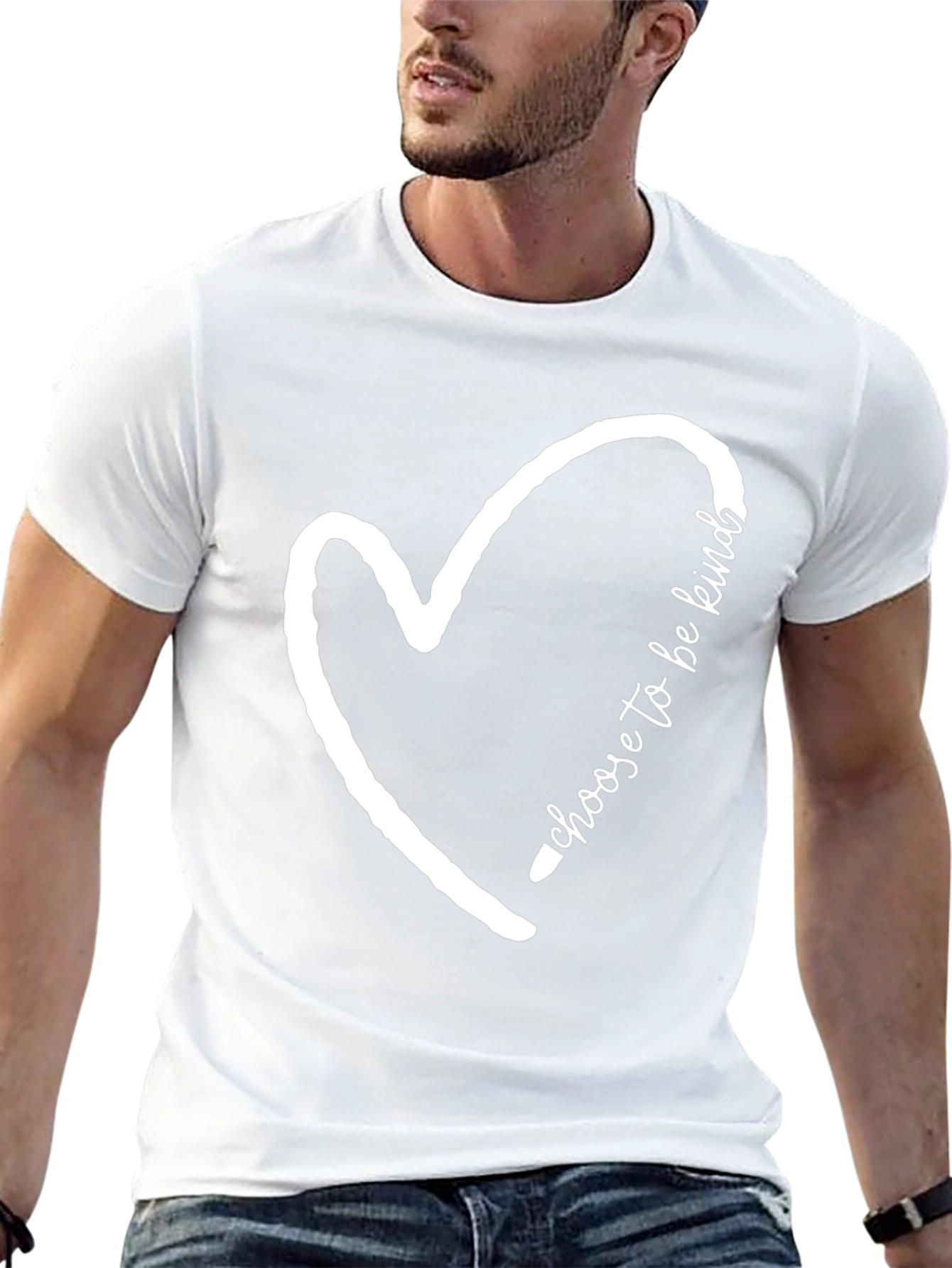 Kindness Heart Graphic Tee - Soft Black Cotton T-Shirt