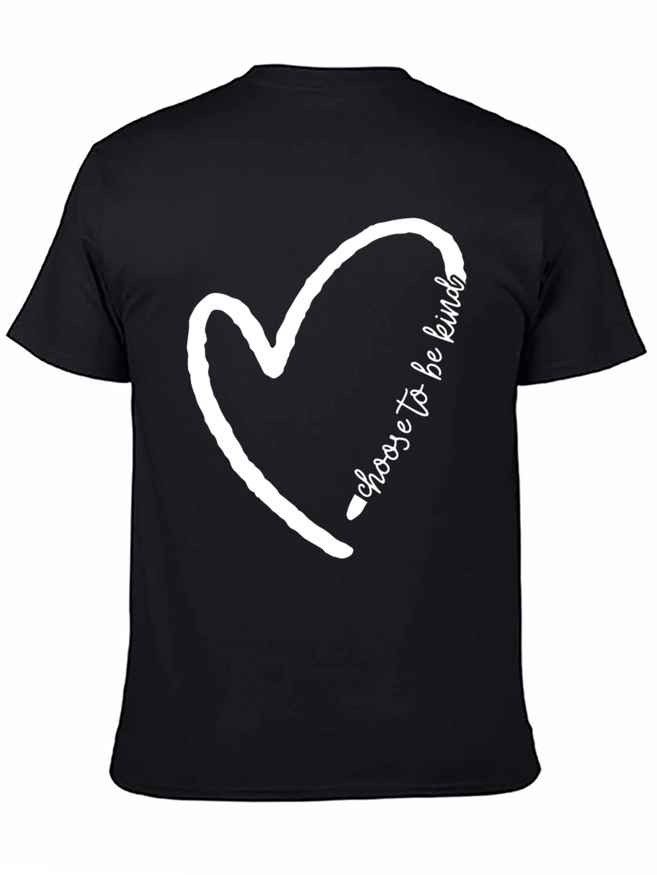 Kindness Heart Graphic Tee - Soft Black Cotton T-Shirt
