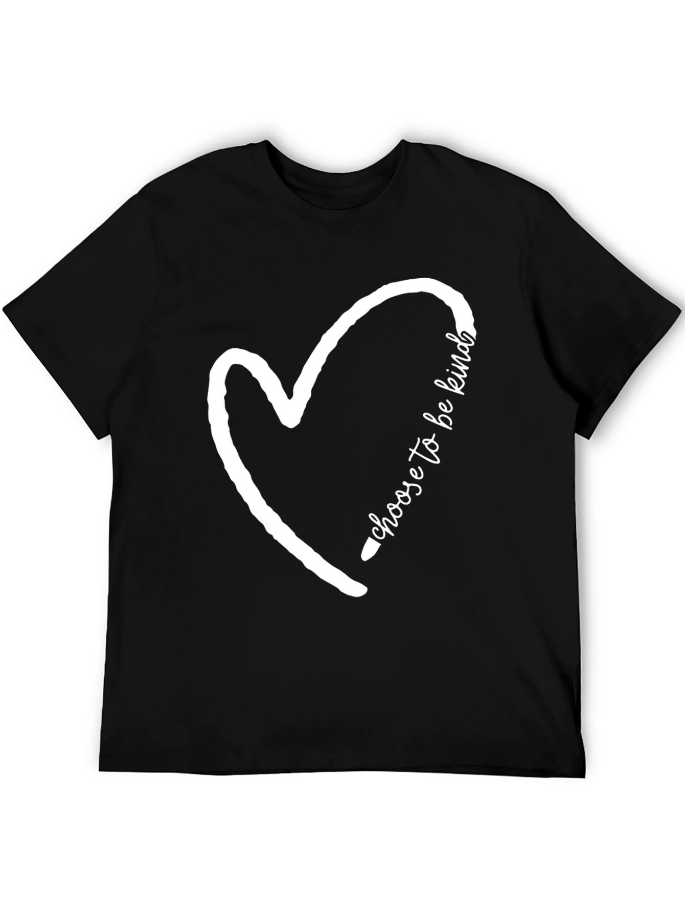 Kindness Heart Graphic Tee - Soft Black Cotton T-Shirt