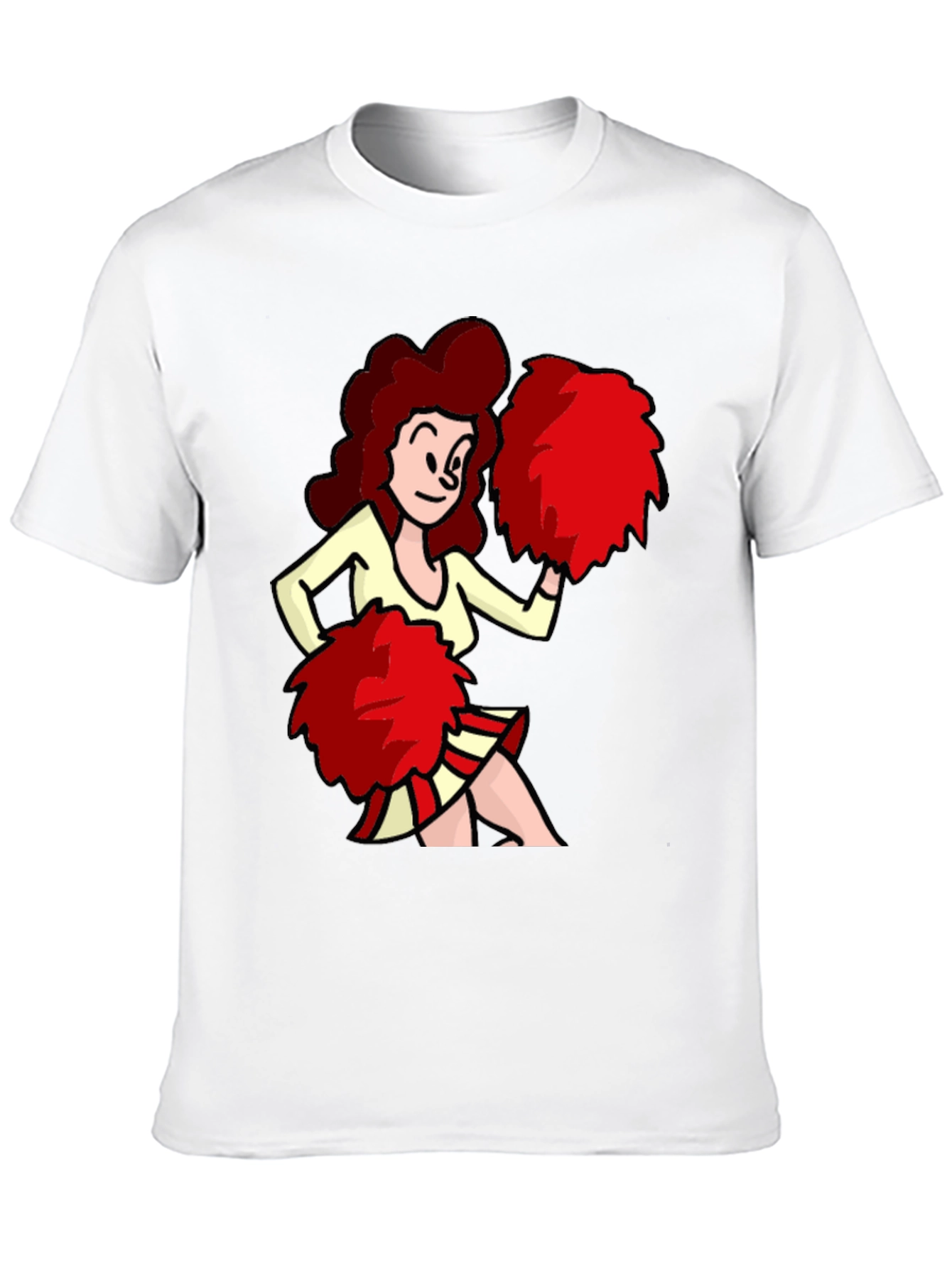 Cartoon Cheerleader Graphic T-Shirt