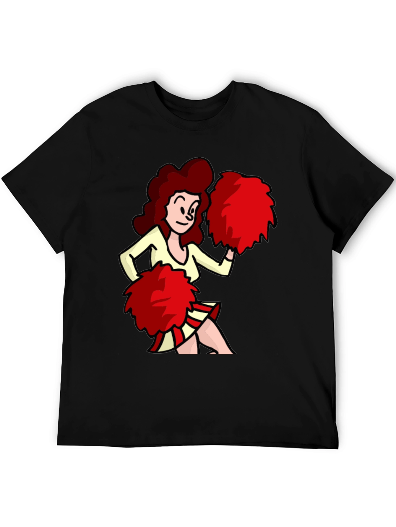Cartoon Cheerleader Graphic T-Shirt