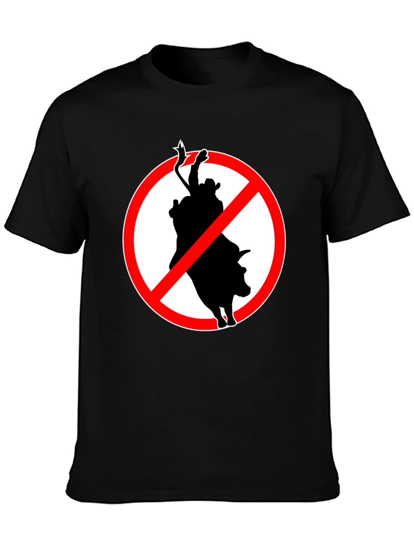 No Bull Riding T-Shirt: Black Graphic Tee