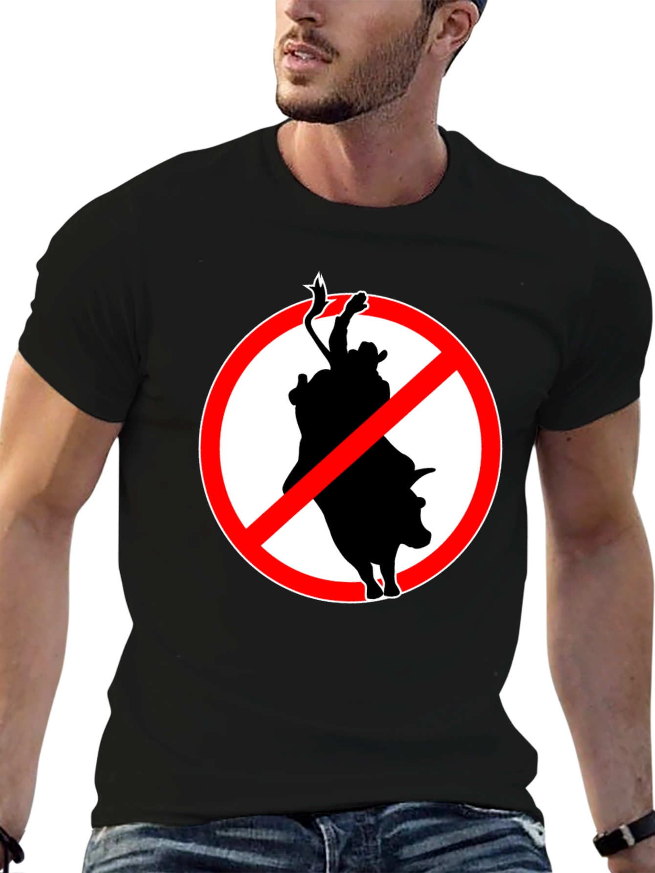 No Bull Riding T-Shirt: Black Graphic Tee