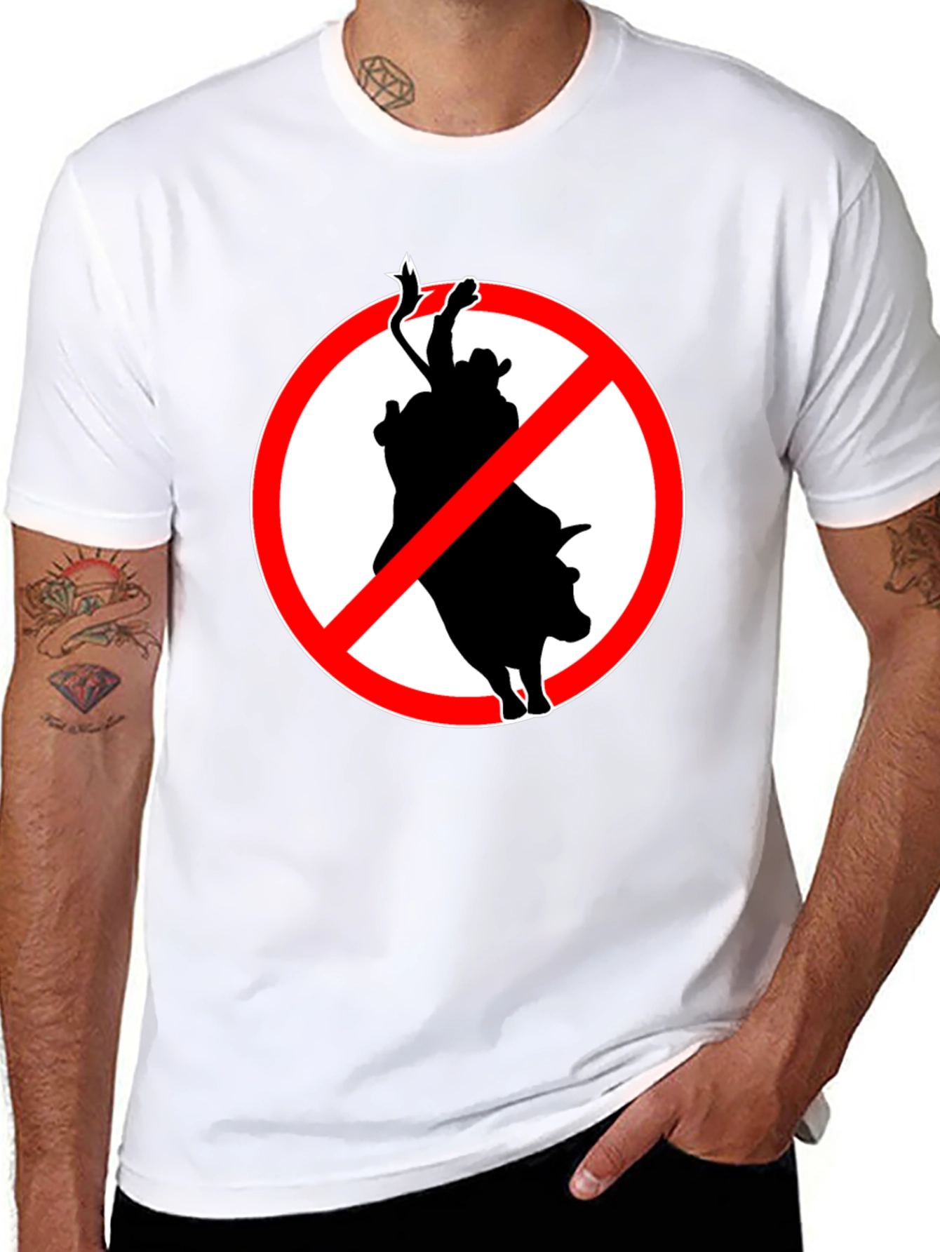 No Bull Riding T-Shirt: Black Graphic Tee