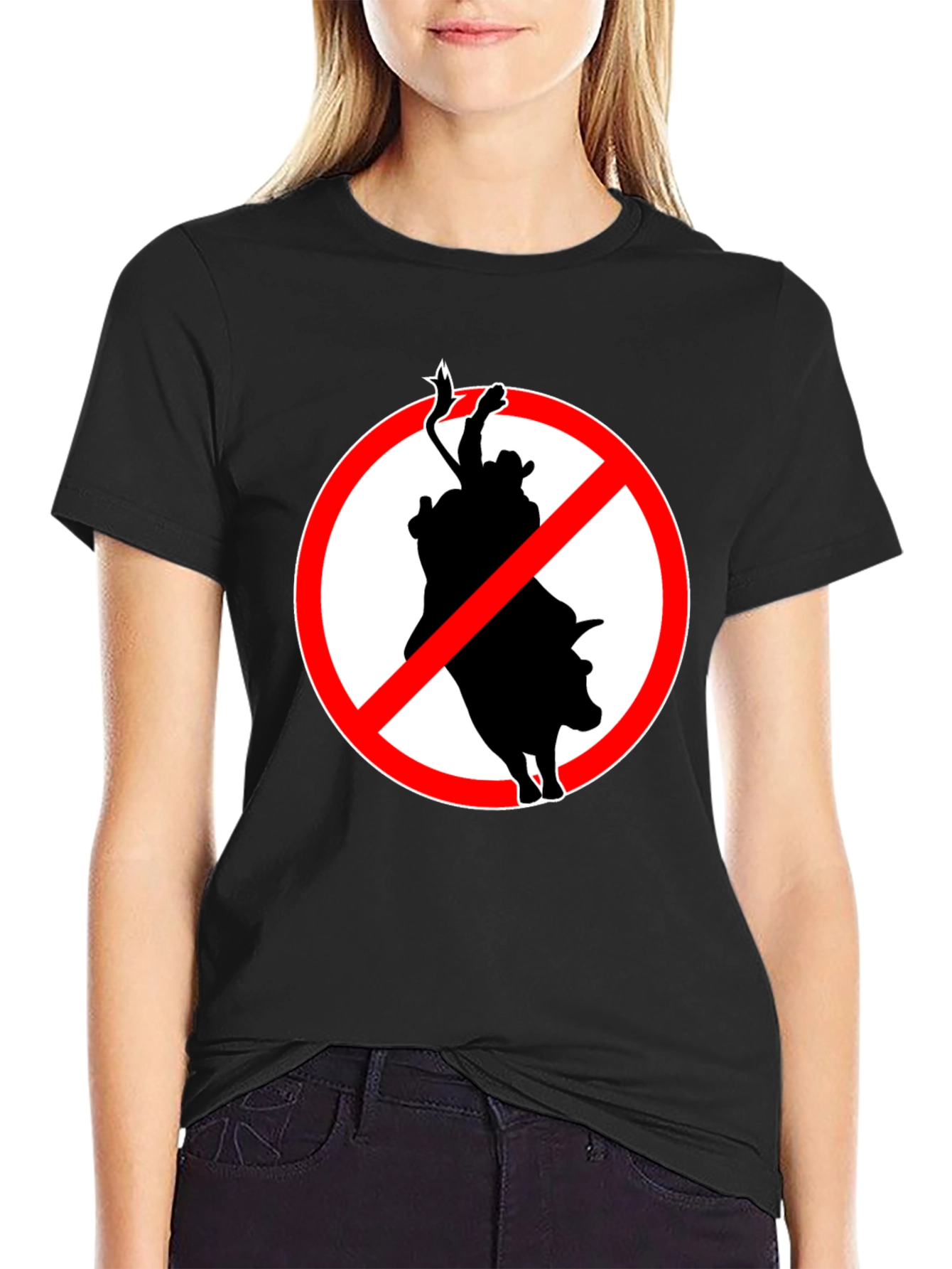 No Bull Riding T-Shirt: Black Graphic Tee