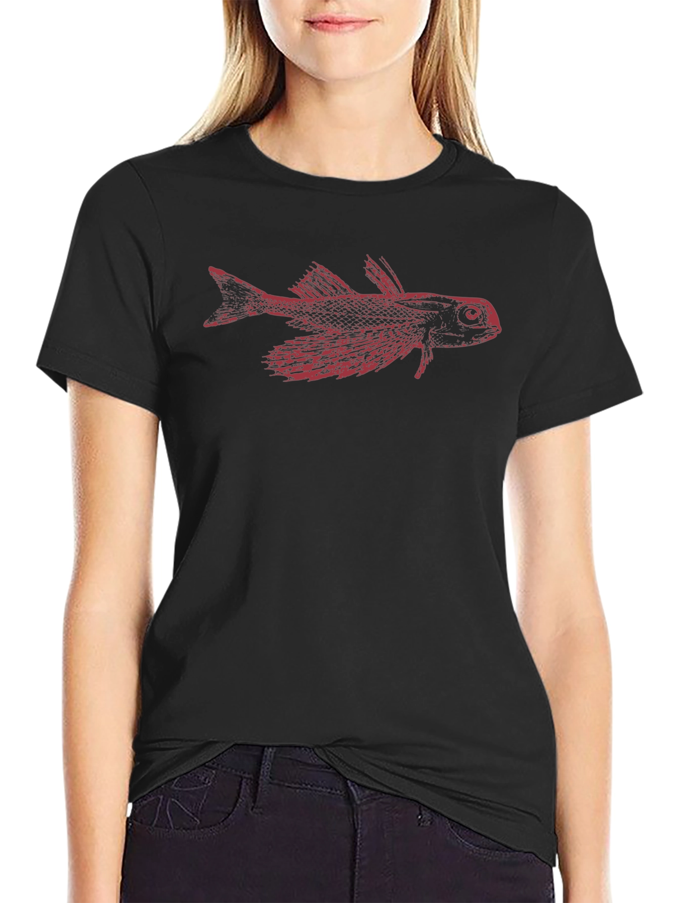 Cool Fish Graphic Tee - Black Casual Shirt