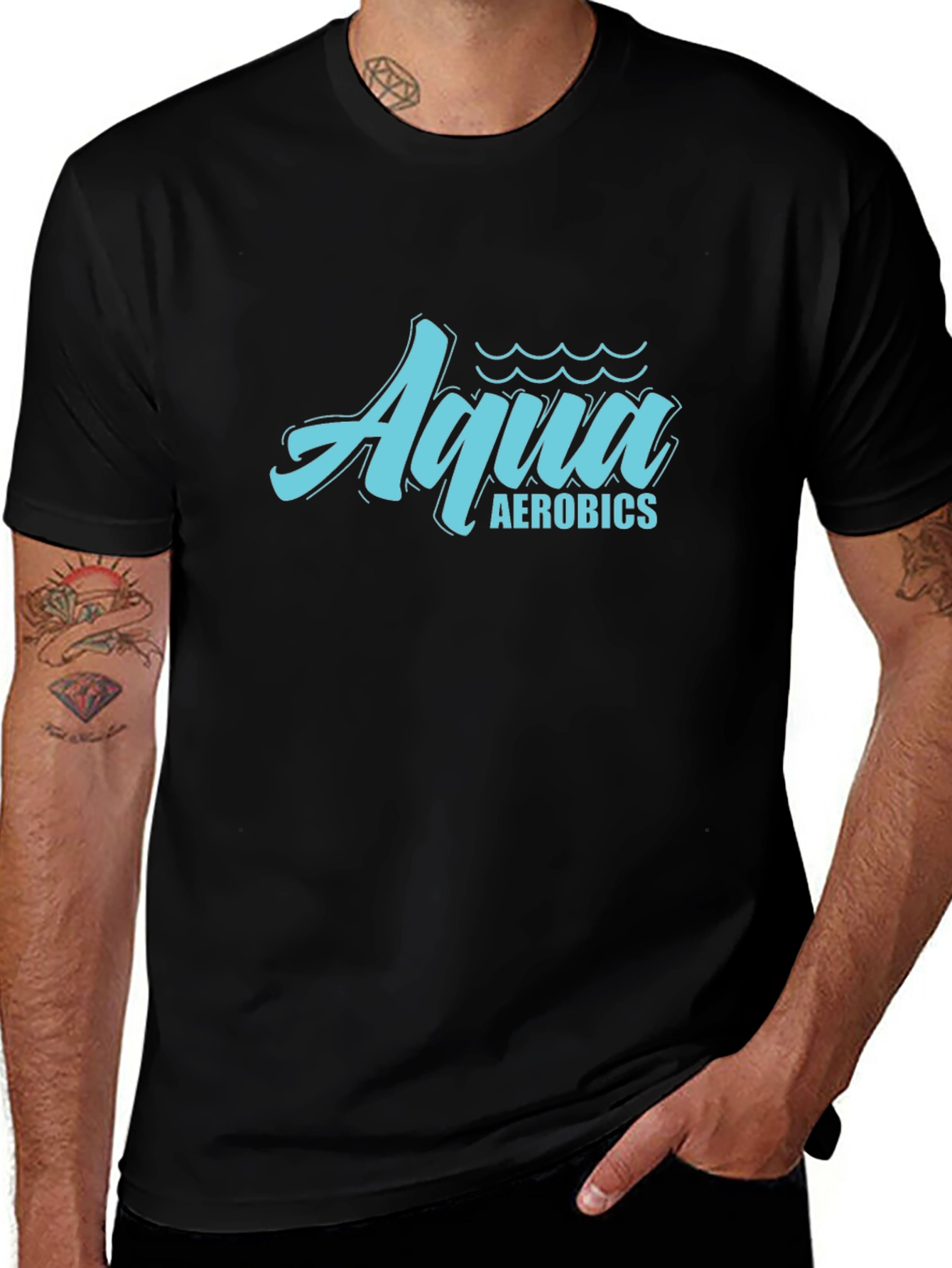 Aqua Aerobics Black T-Shirt