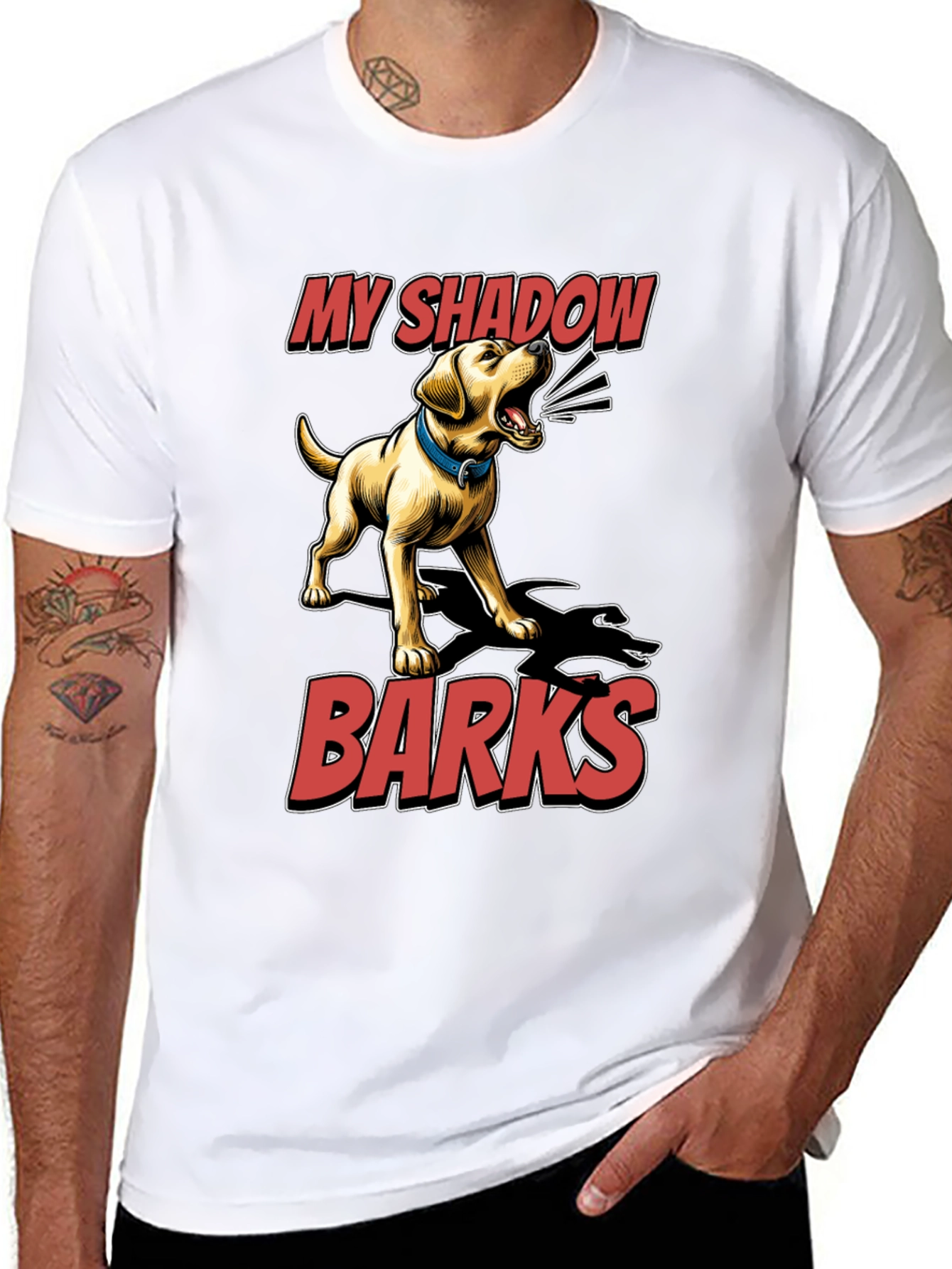 My Shadow Barks T-Shirt - Dog Lover Tee