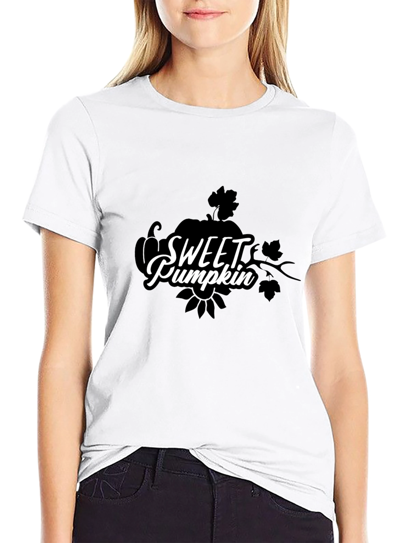 Sweet Pumpkin Graphic Black T-Shirt