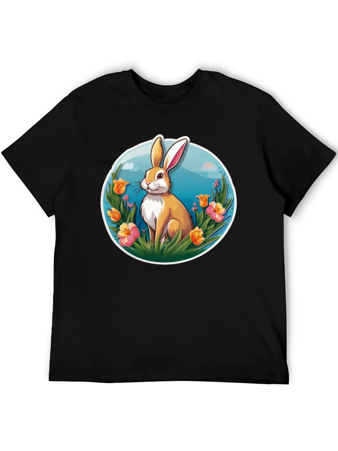 Easter Bunny Graphic T-Shirt - Black