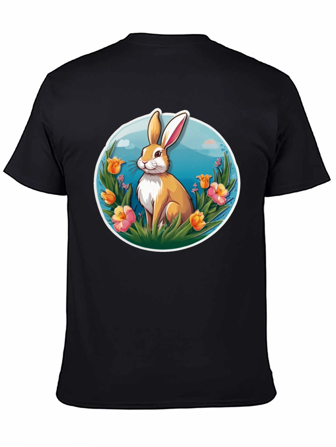 Easter Bunny Graphic T-Shirt - Black