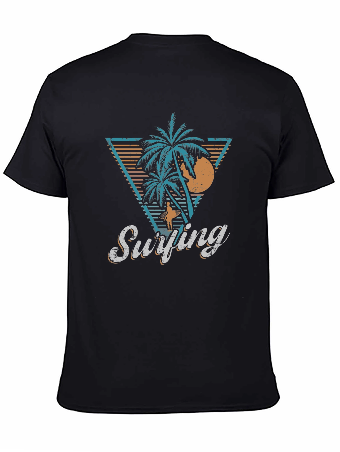Retro Surfing Palms T-Shirt - Island Vibes