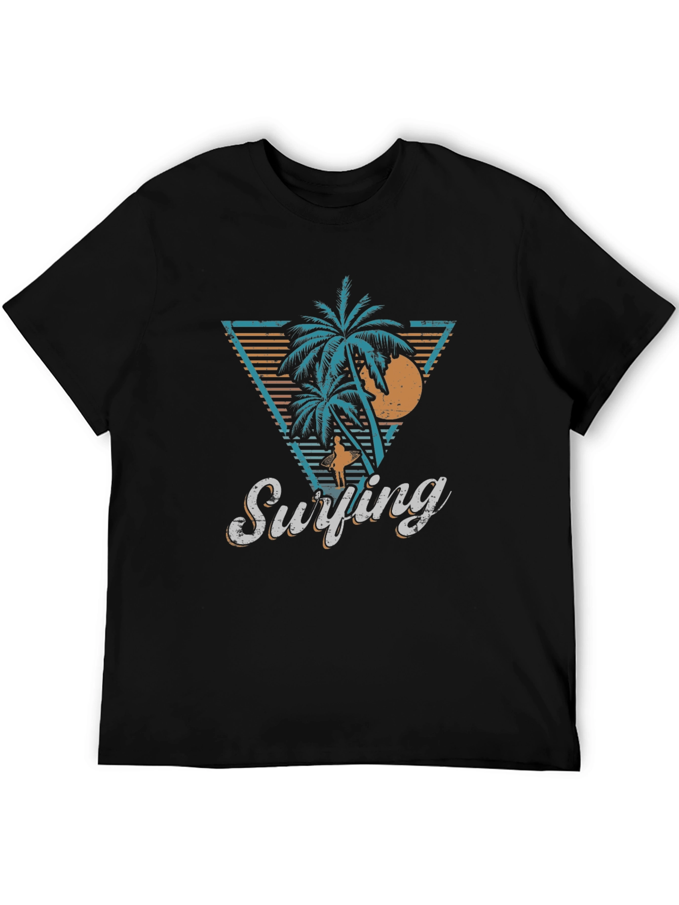 Retro Surfing Palms T-Shirt - Island Vibes
