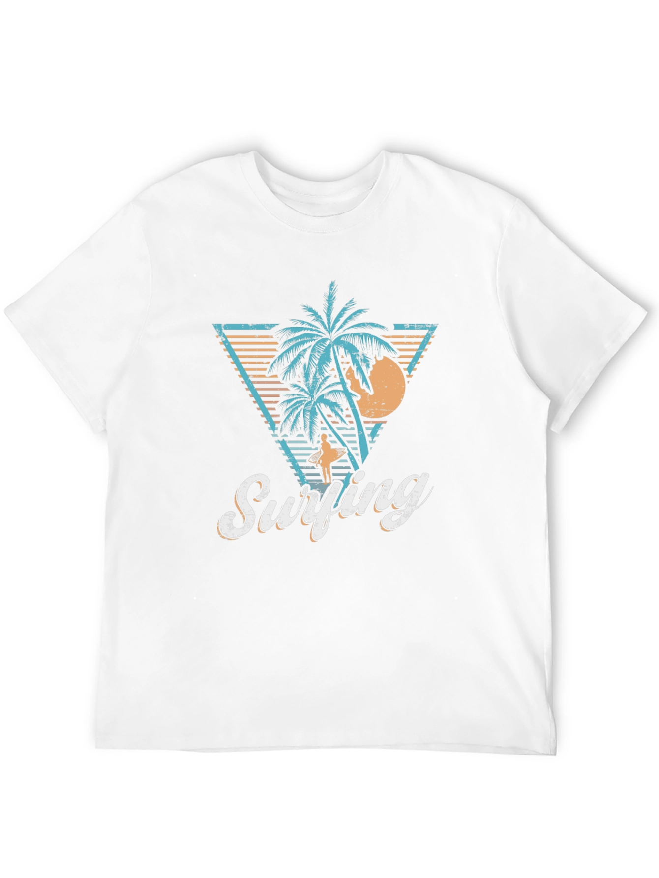 Retro Surfing Palms T-Shirt - Island Vibes
