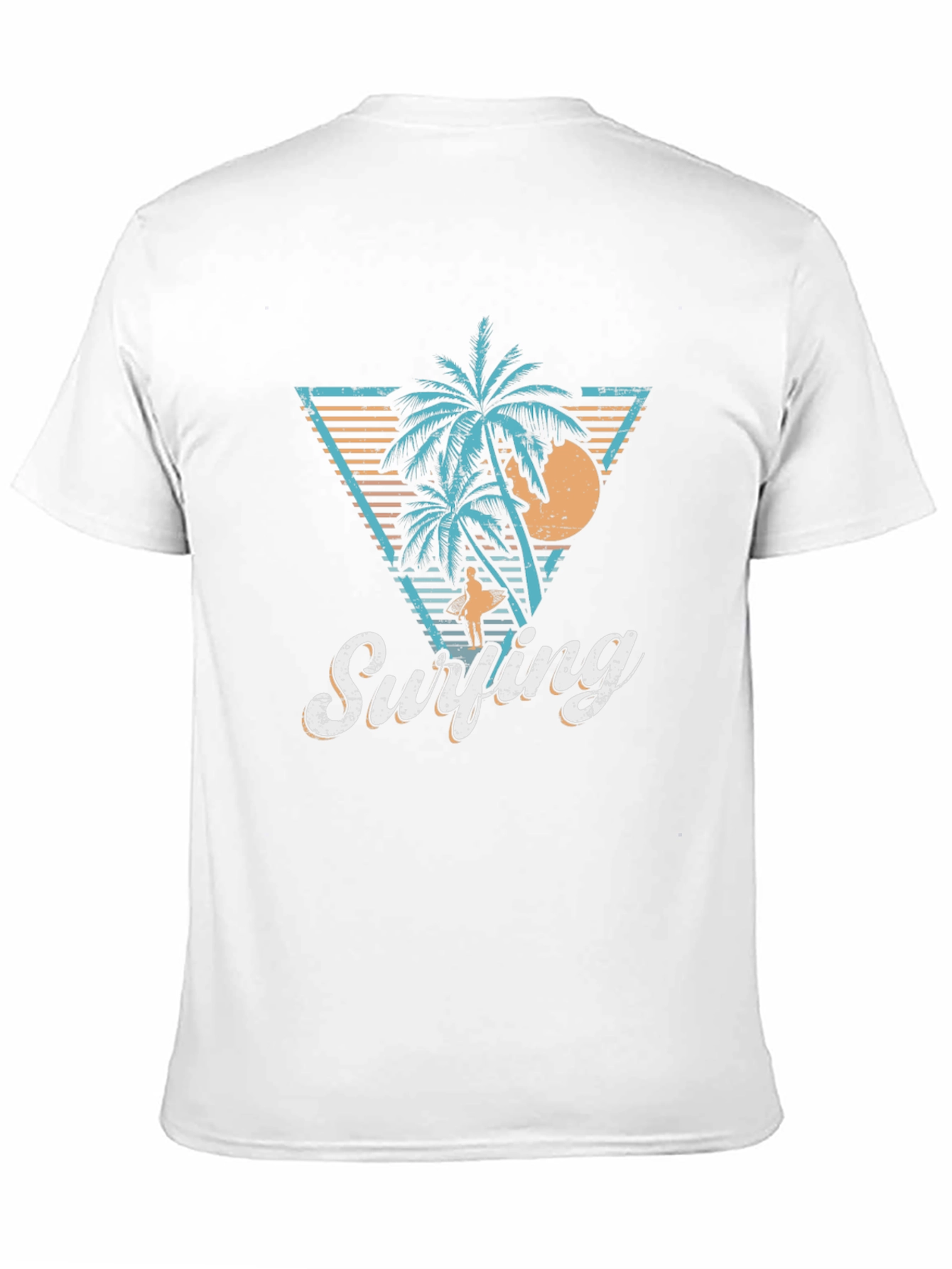 Retro Surfing Palms T-Shirt - Island Vibes