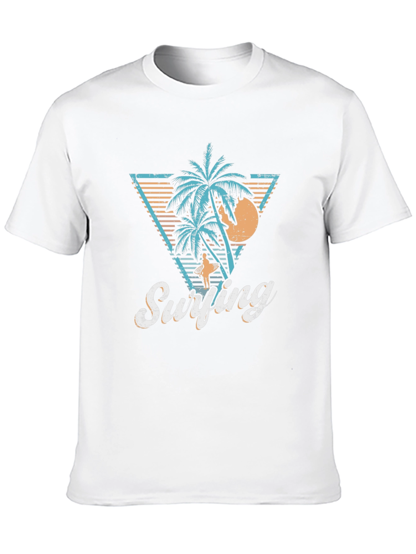 Retro Surfing Palms T-Shirt - Island Vibes