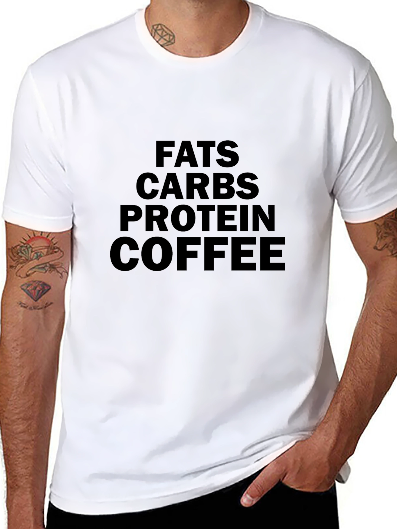 Fats Carbs Protein Coffee Graphic T-Shirt