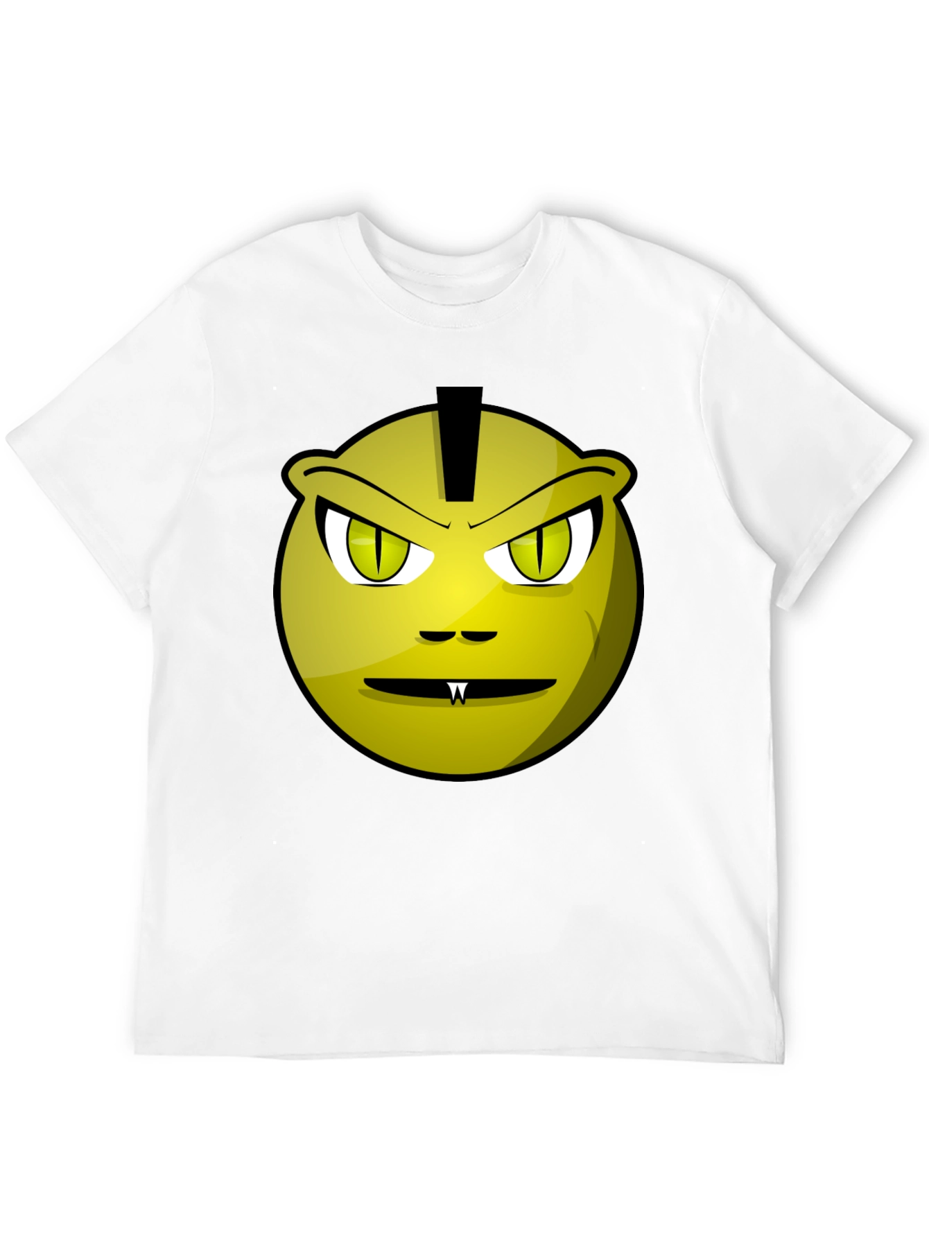 Funny Monster Face Graphic Tee - Black