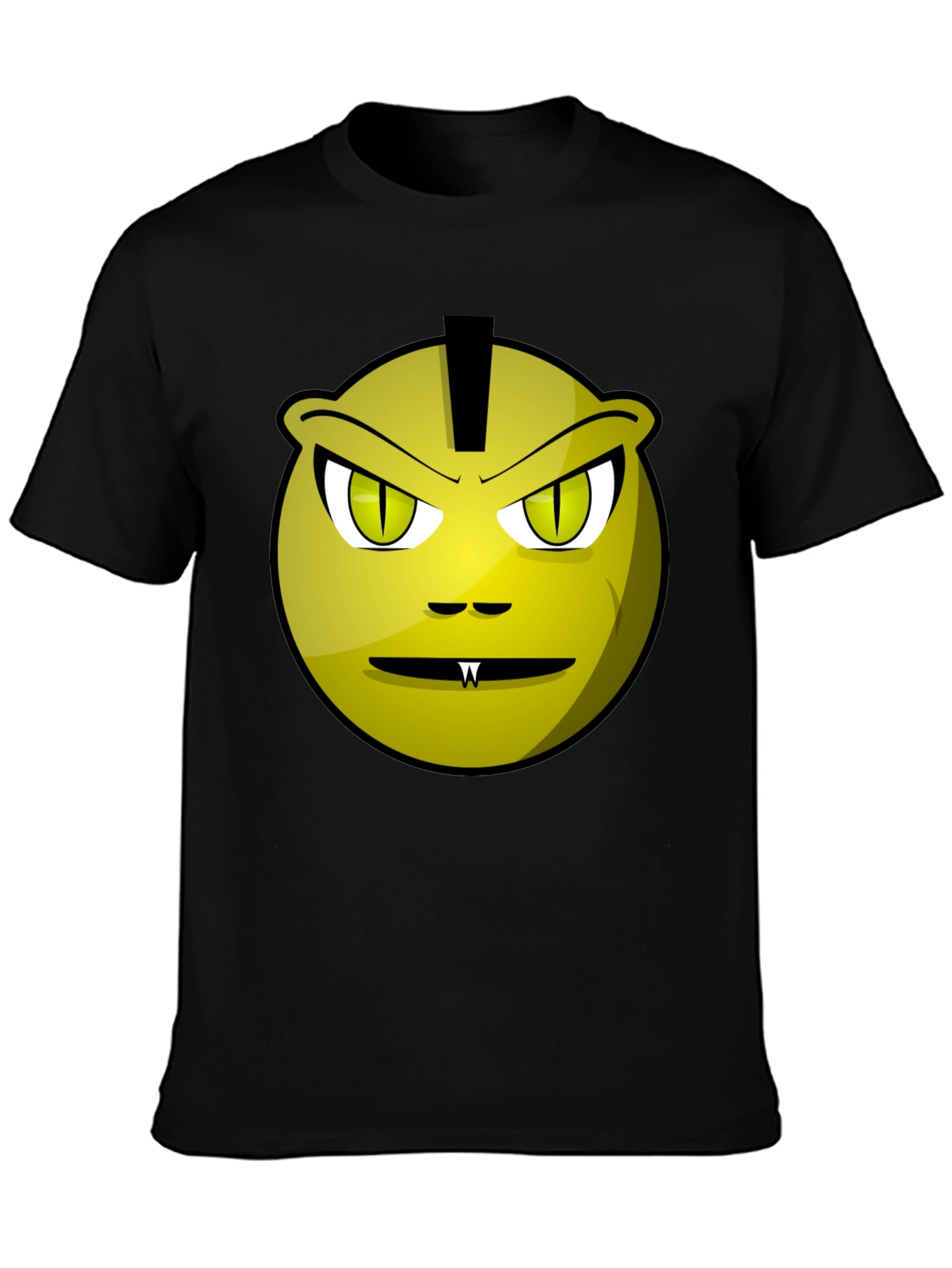 Funny Monster Face Graphic Tee - Black