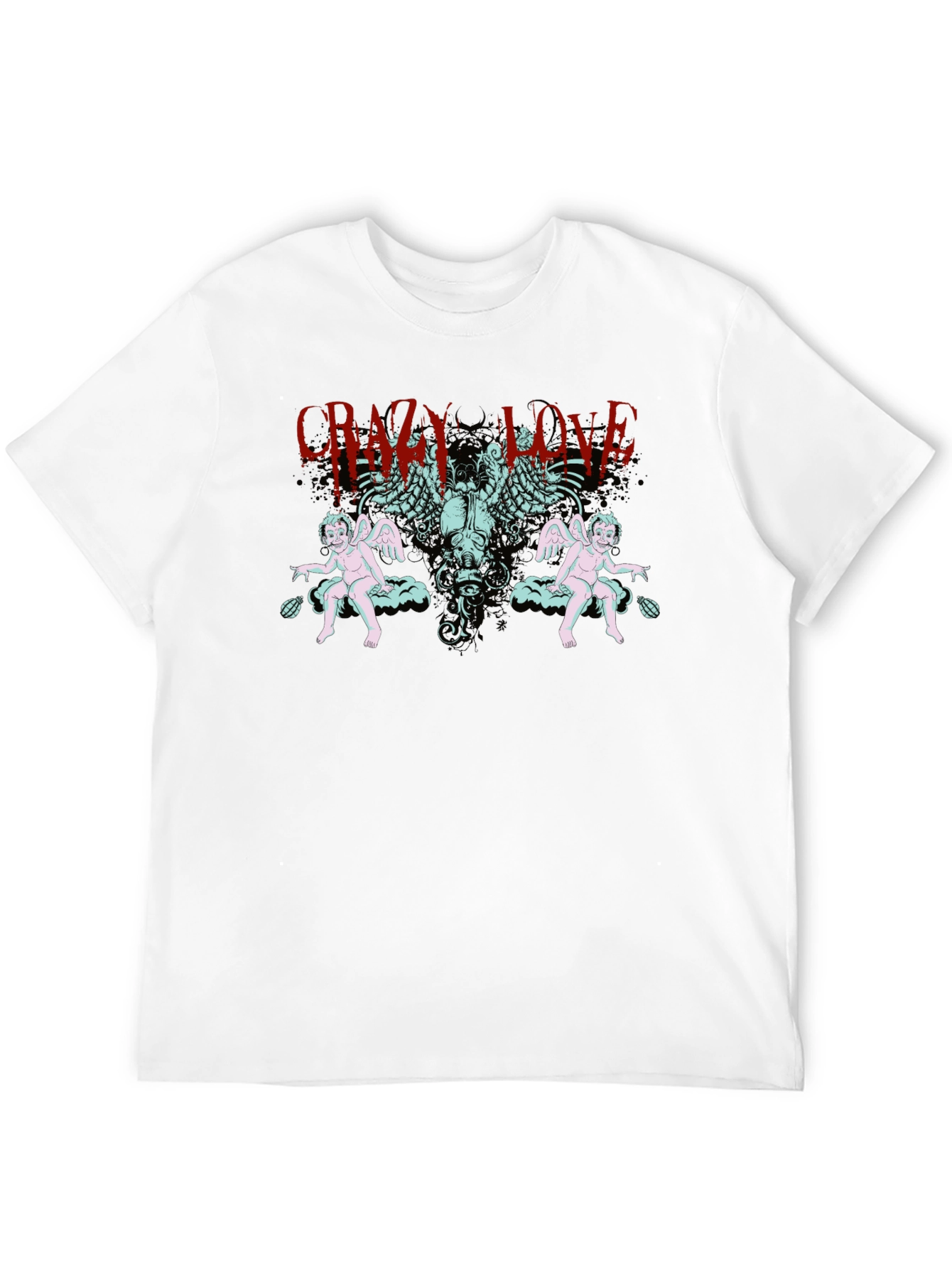 Crazy Love Graphic Tee - Skull & Cherubs