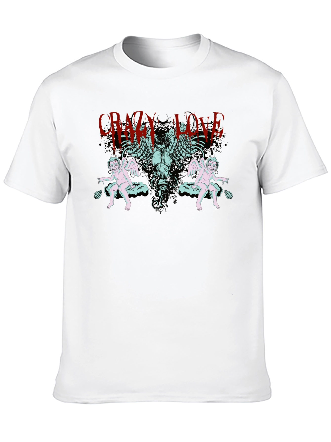 Crazy Love Graphic Tee - Skull & Cherubs
