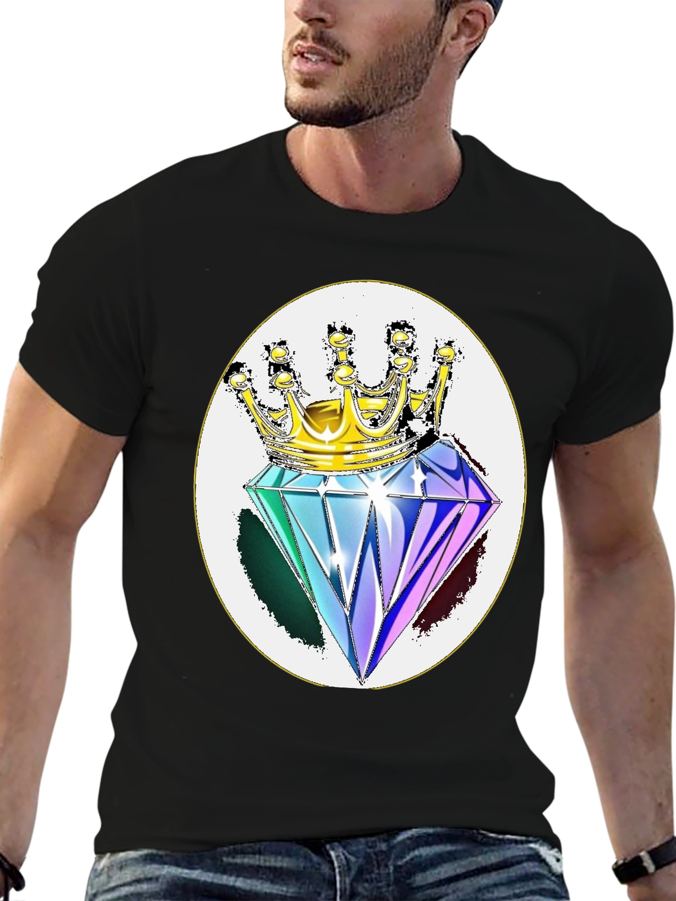 Diamond King Graphic Tee - Stylish Black Shirt
