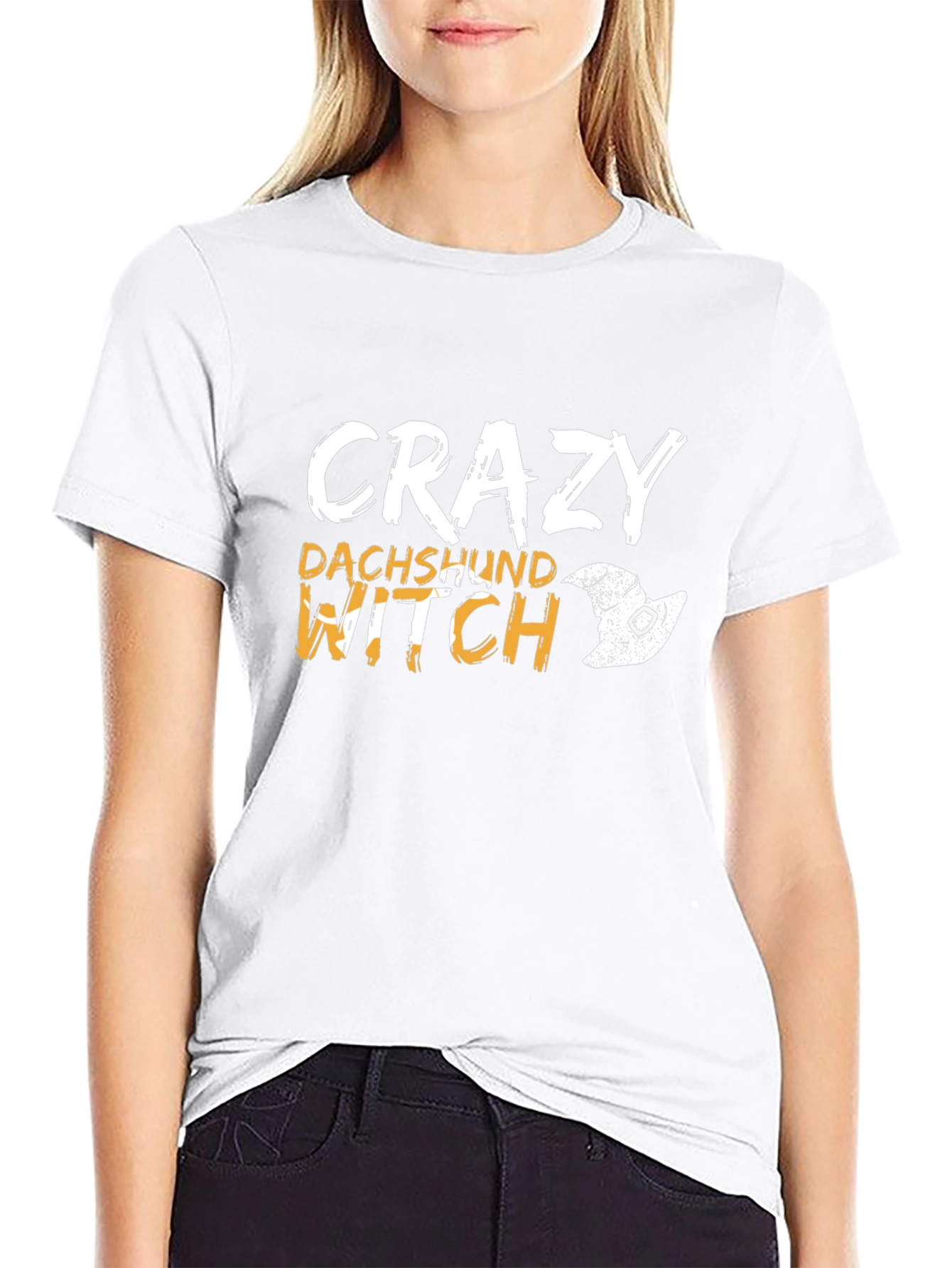Crazy Dachshund Witch T-Shirt