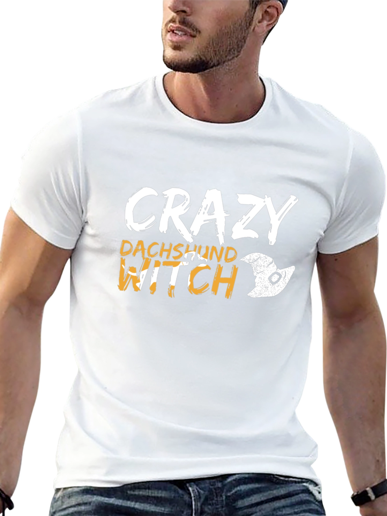 Crazy Dachshund Witch T-Shirt