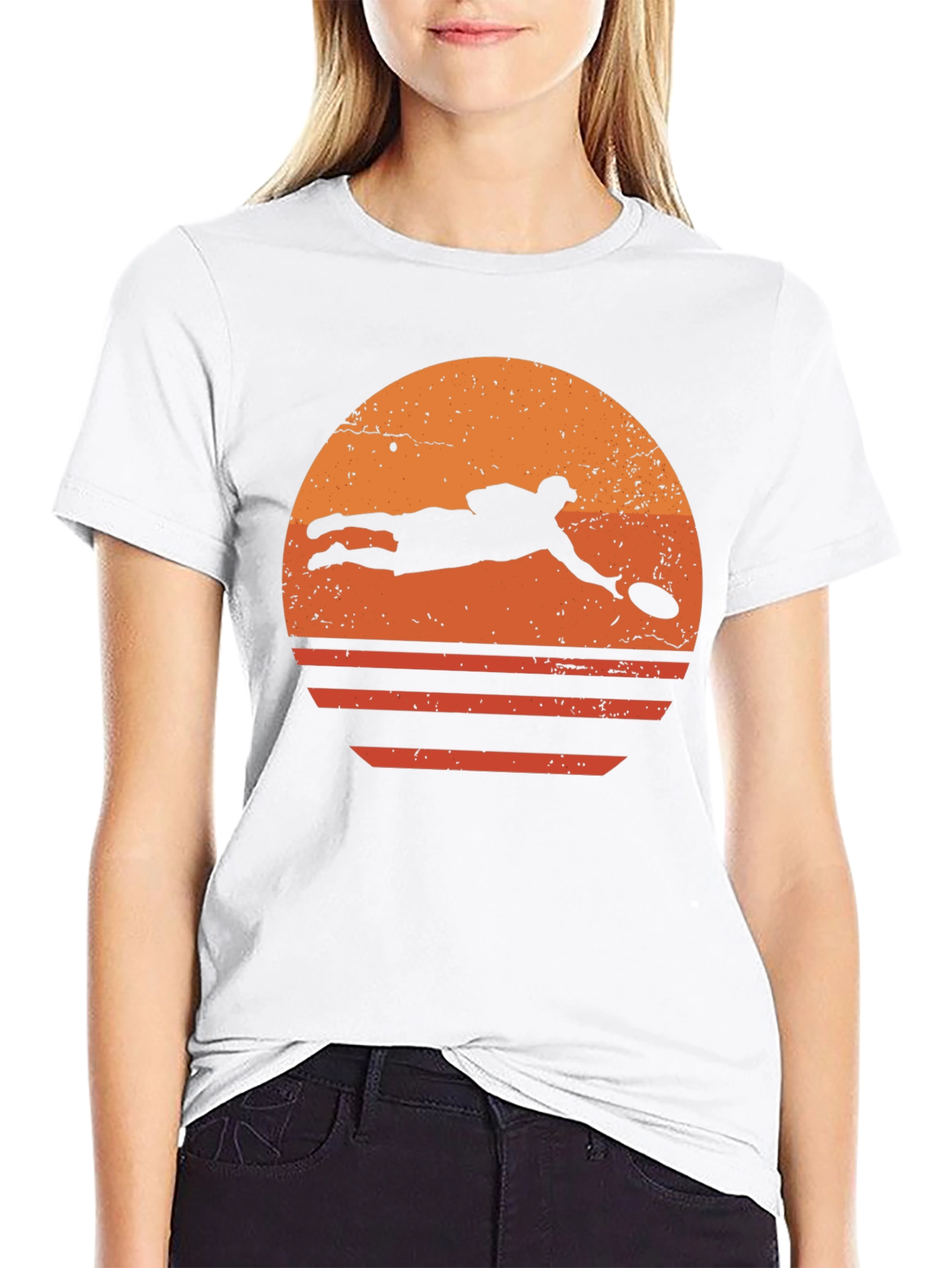 Retro Ultimate Frisbee Sunset T-Shirt