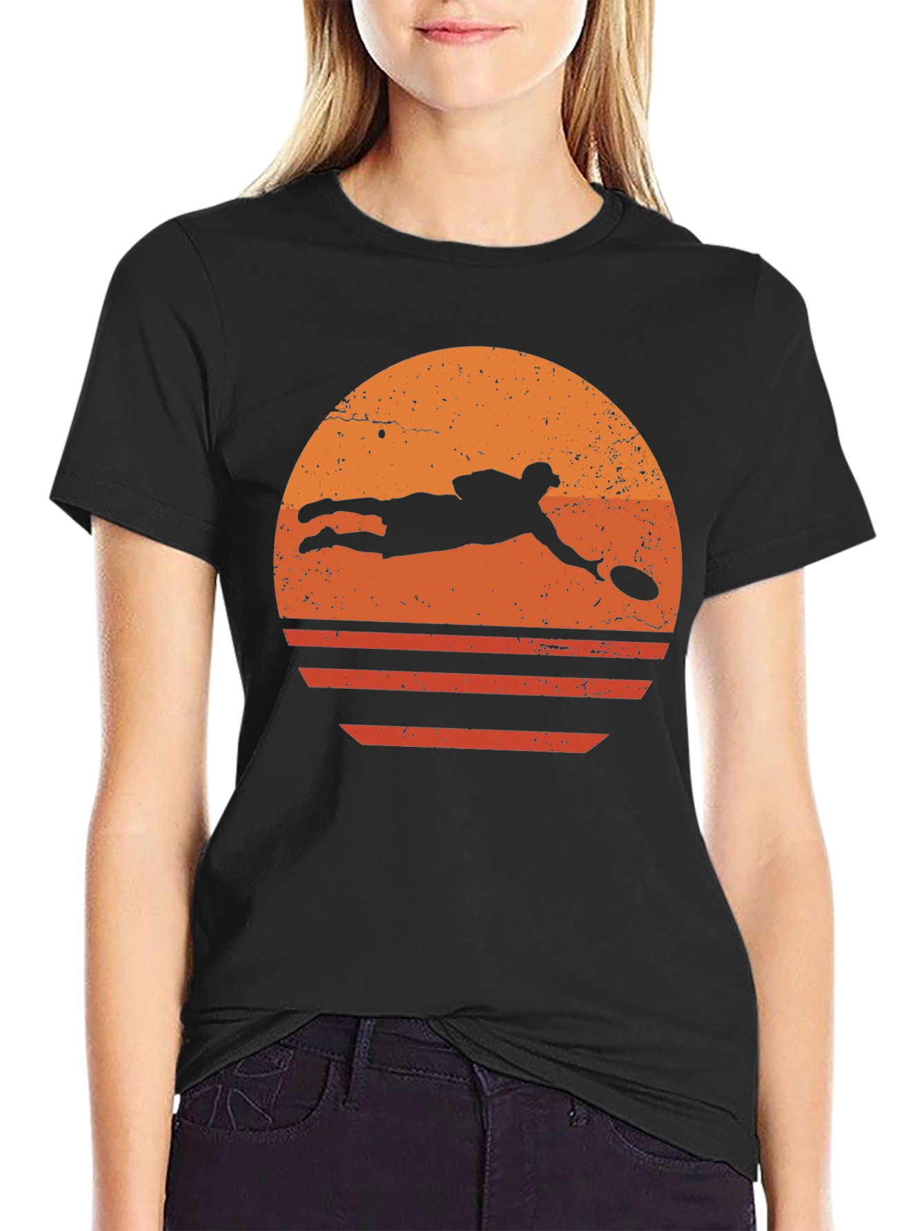 Retro Ultimate Frisbee Sunset T-Shirt