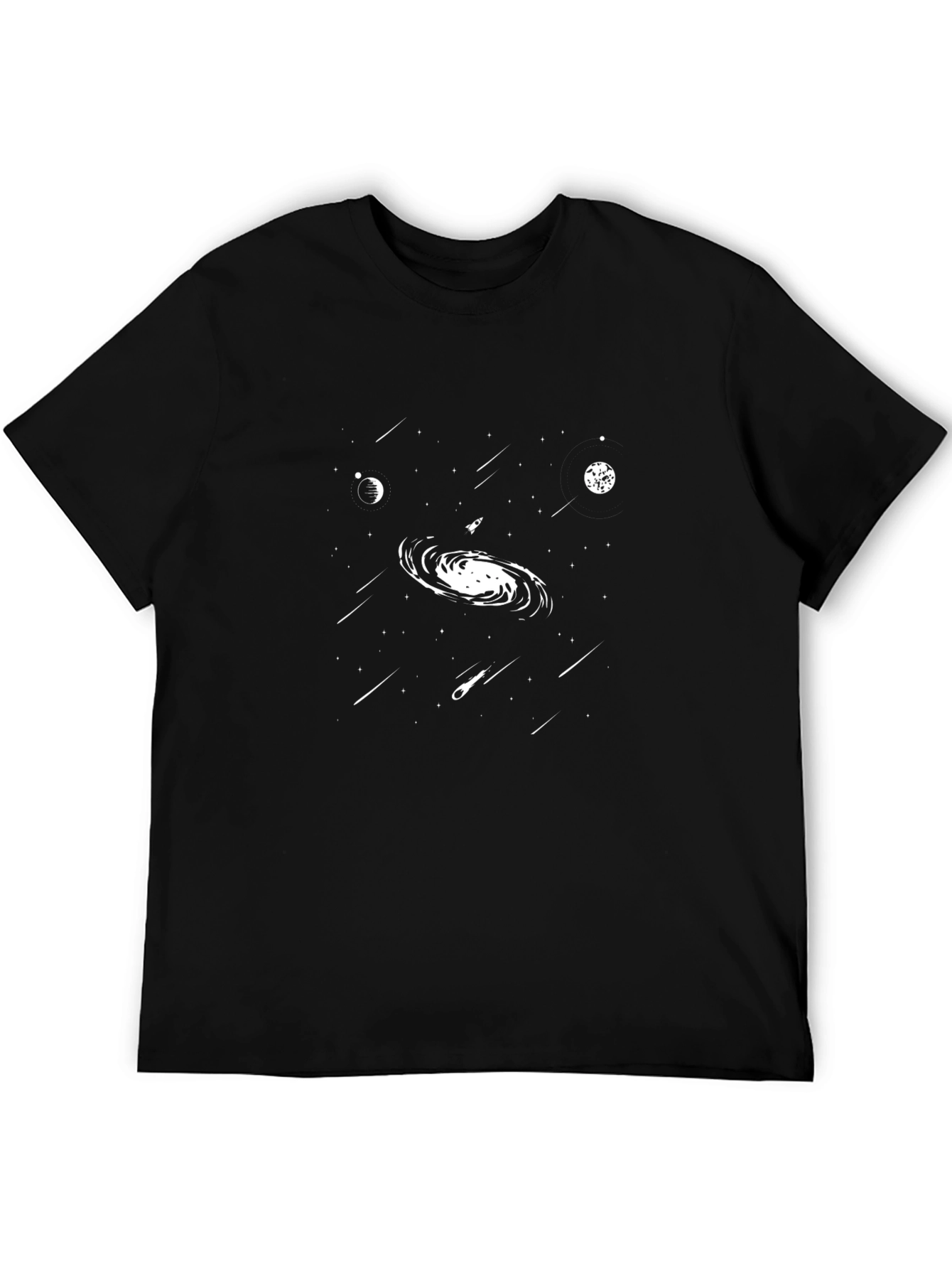 Galaxy Print Black T-Shirt - Space Design