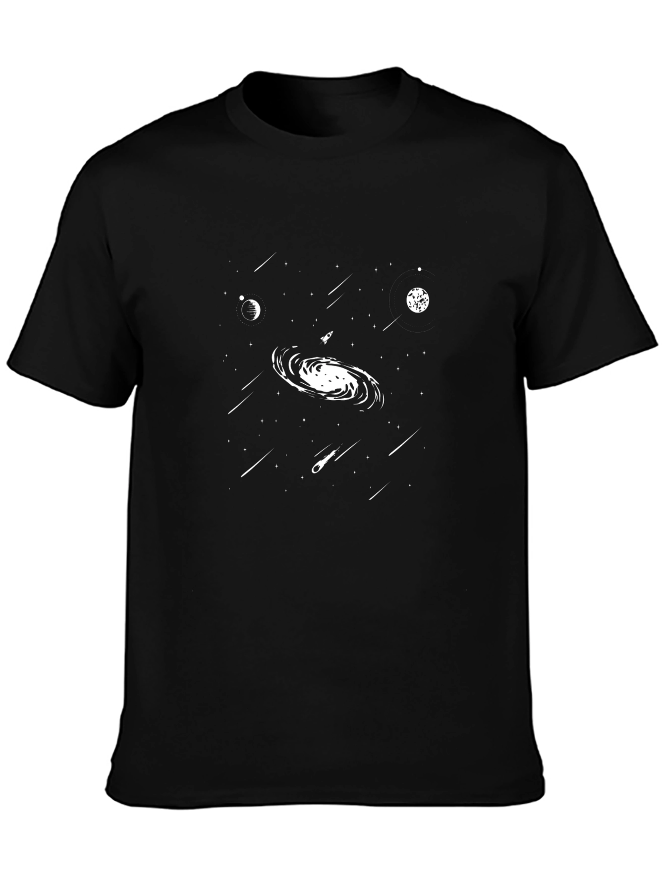 Galaxy Print Black T-Shirt - Space Design