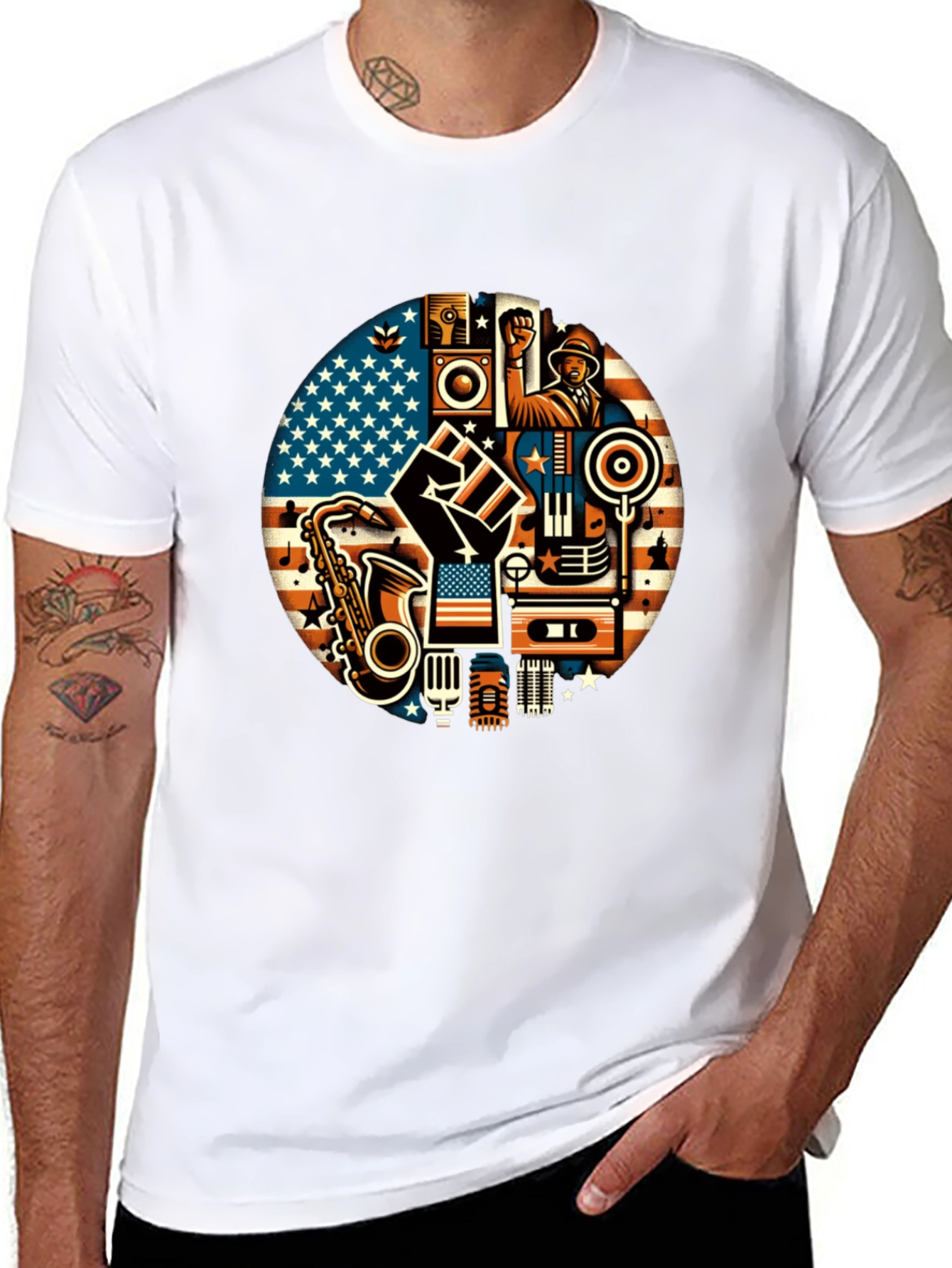 Music & Unity Graphic T-Shirt