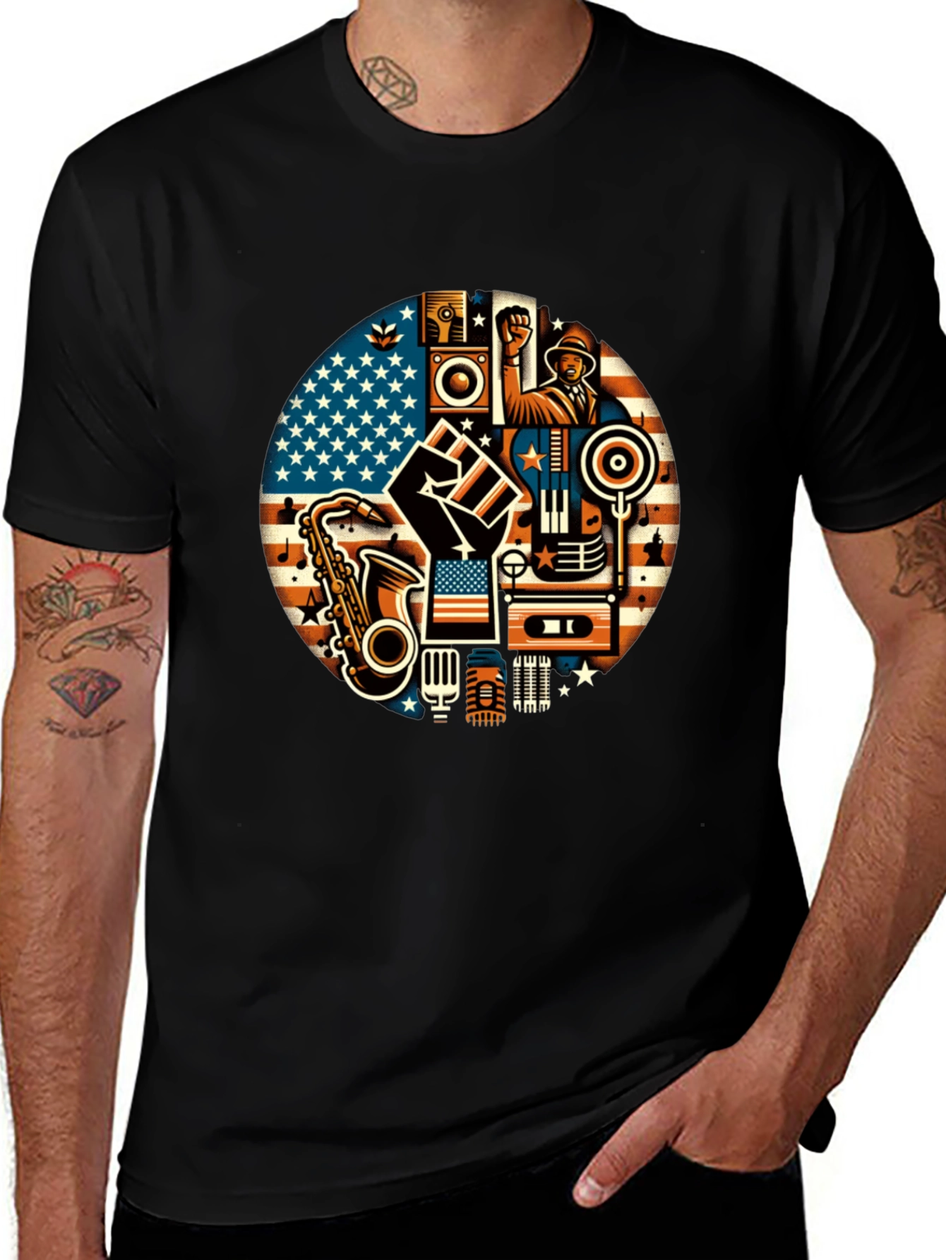 Music & Unity Graphic T-Shirt
