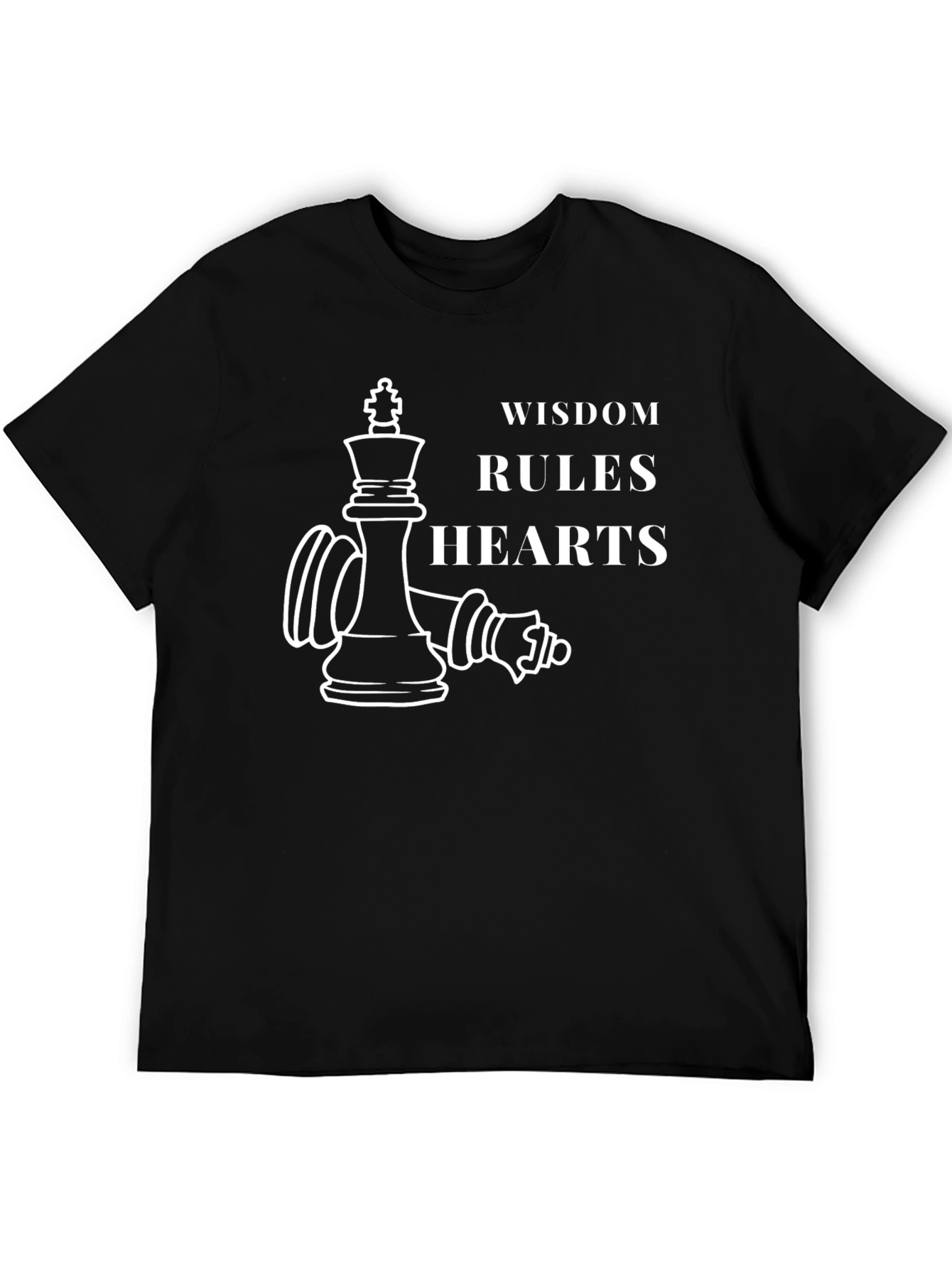 Wisdom Rules Hearts Black Graphic Tee
