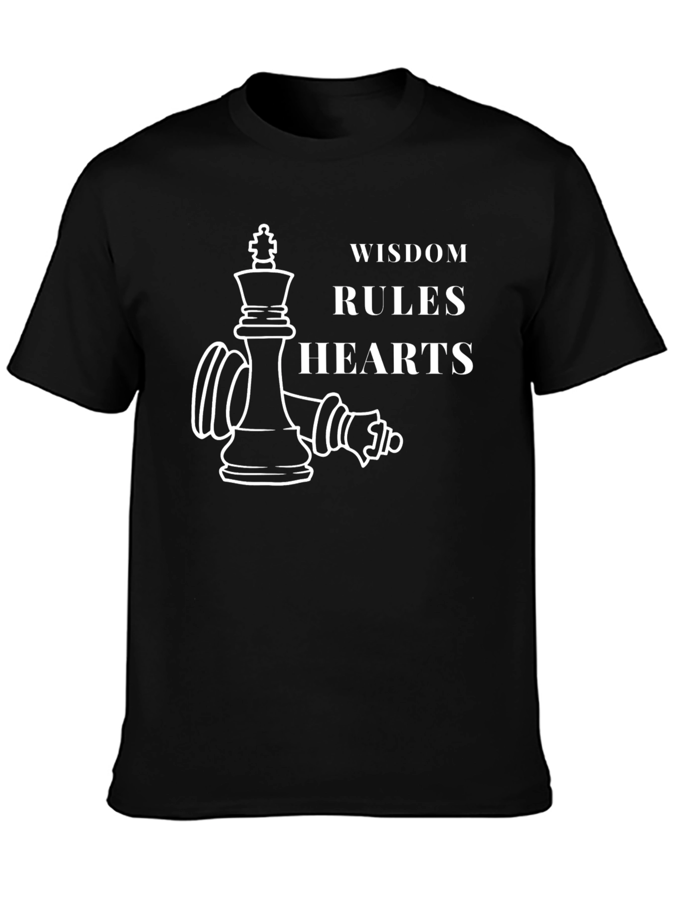 Wisdom Rules Hearts Black Graphic Tee